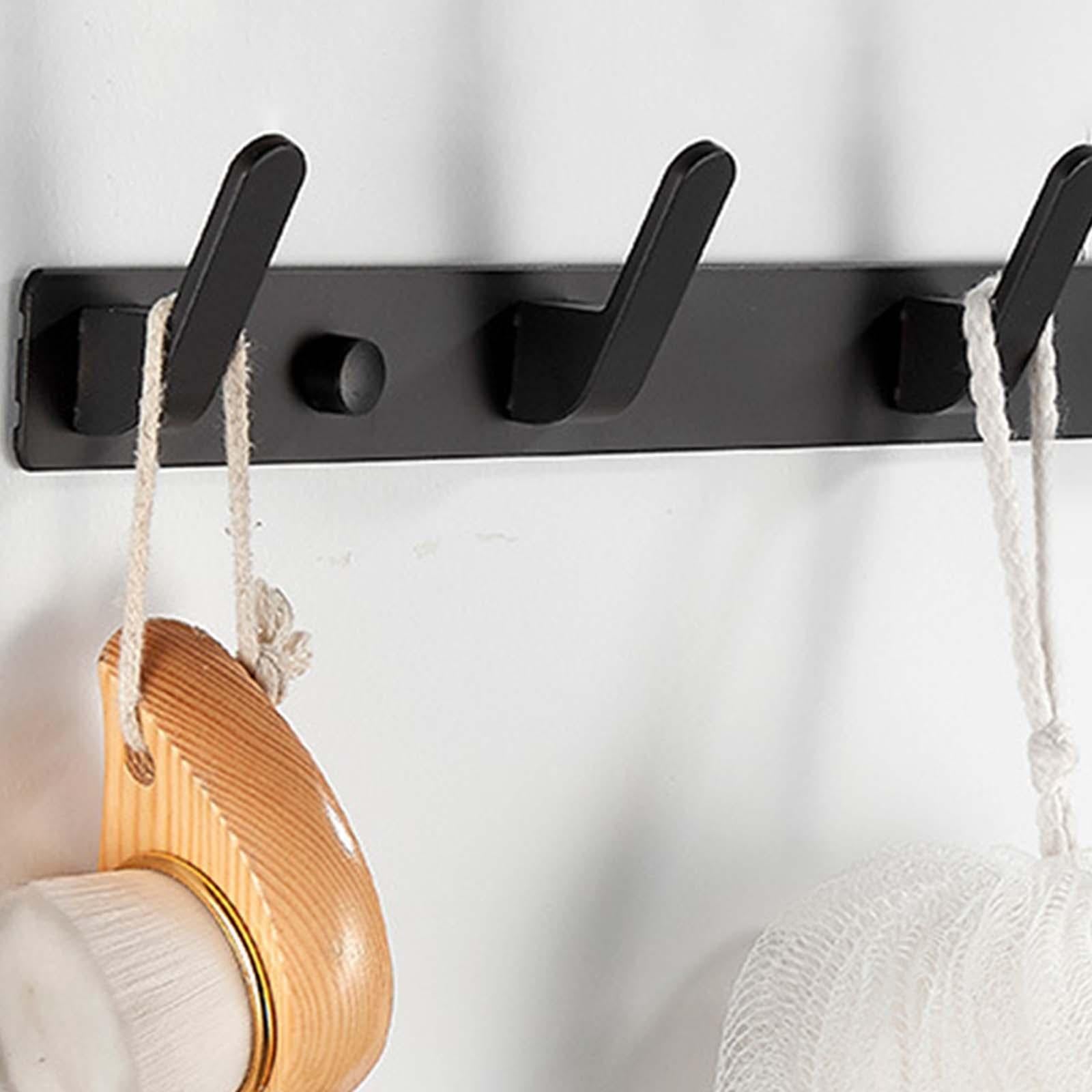 2xCoat Rack Door Holder Rack 2 Ways Installation for Coat Hats Entrance Hall 3 Hooks