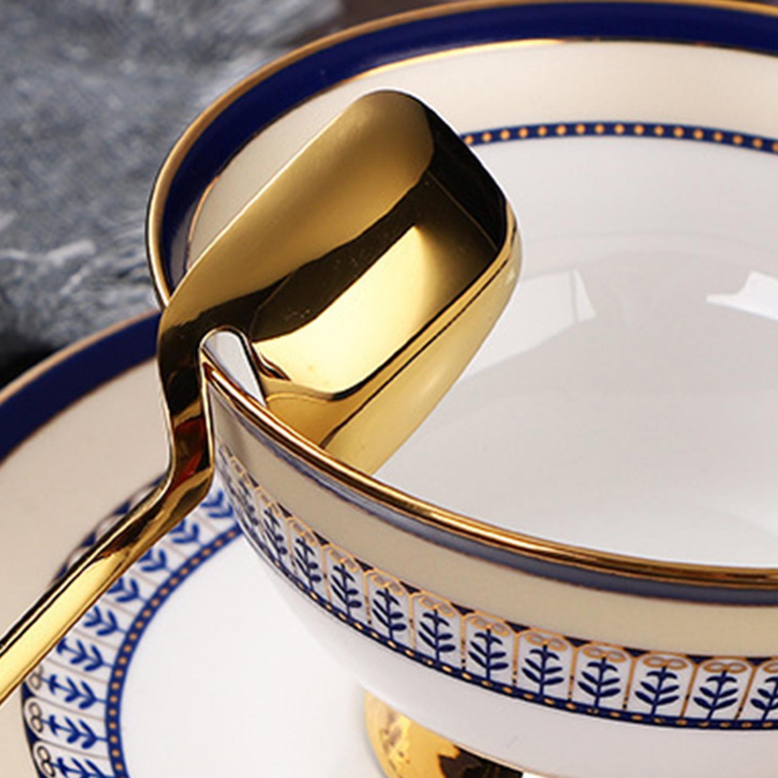 2 Pieces Espresso Spoon Cream Spoon for Dessert Wedding Kitchen gold