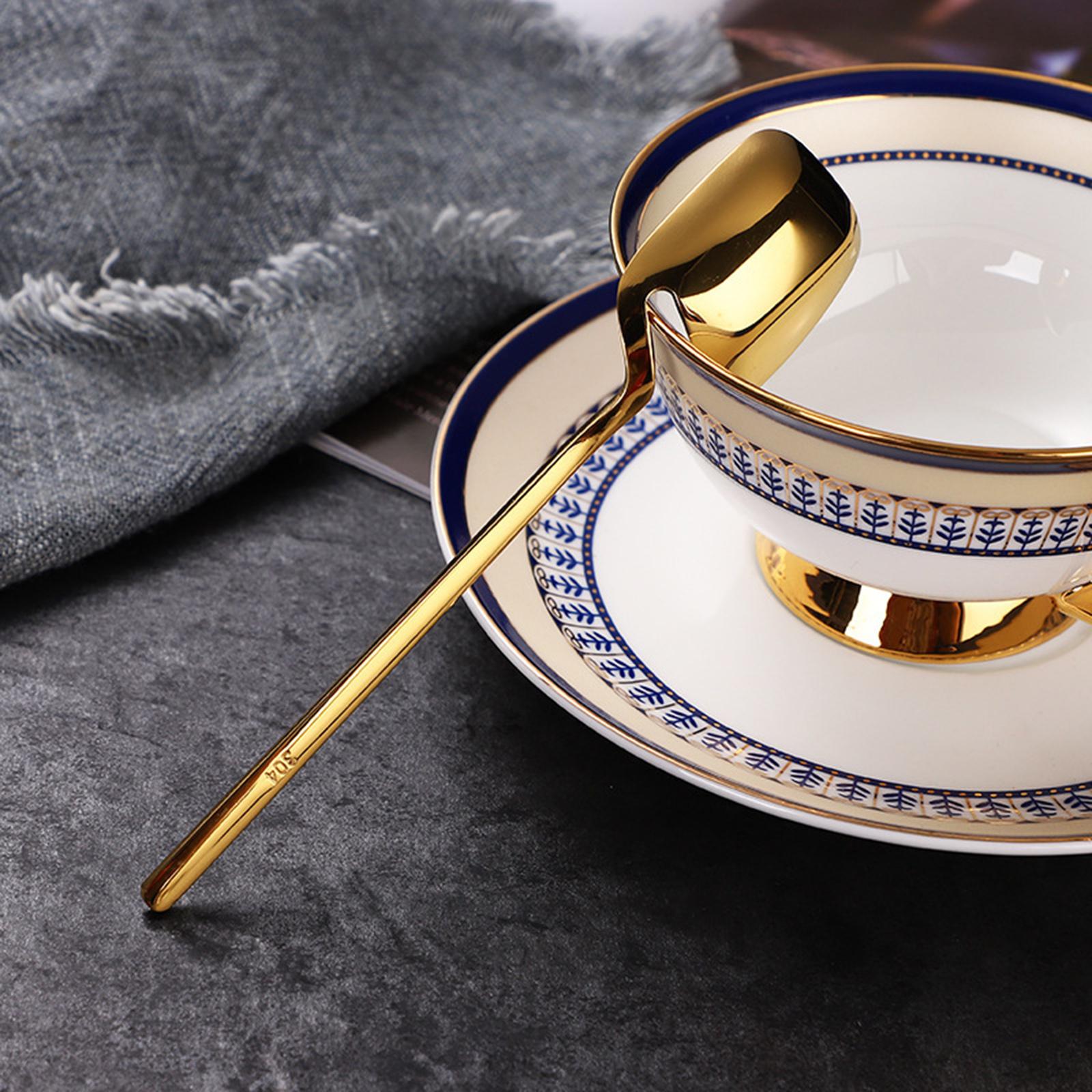 2 Pieces Espresso Spoon Cream Spoon for Dessert Wedding Kitchen gold