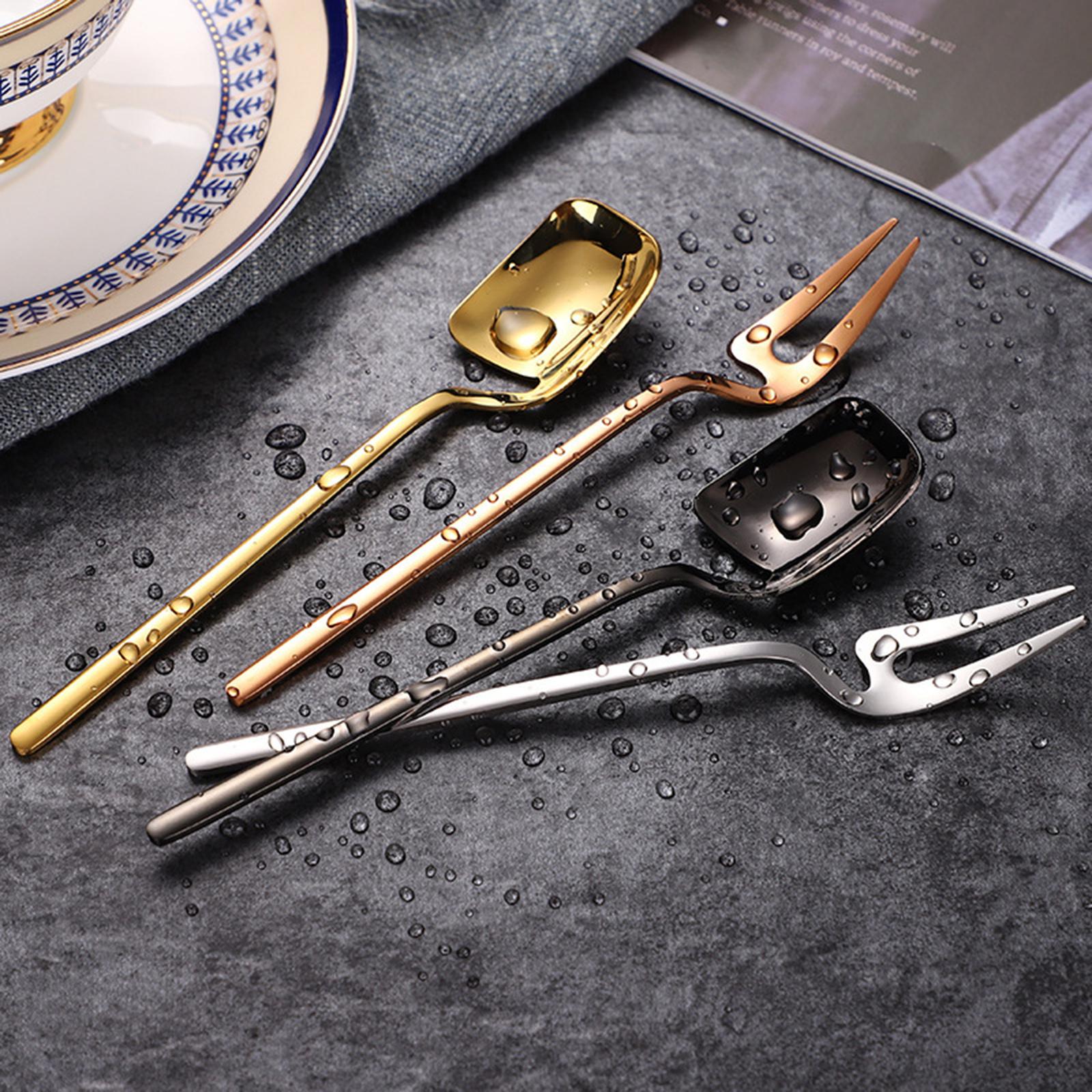 2 Pieces Espresso Spoon Cream Spoon for Dessert Wedding Kitchen gold