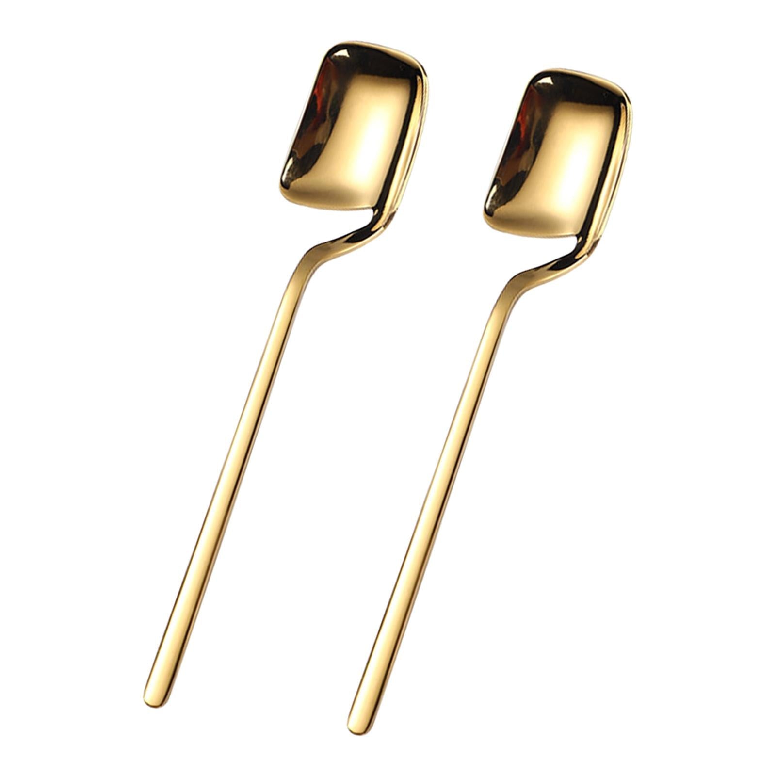 2 Pieces Espresso Spoon Cream Spoon for Dessert Wedding Kitchen gold