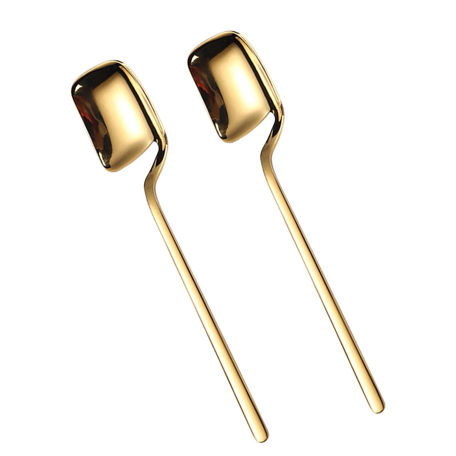 2 Pieces Espresso Spoon Cream Spoon for Dessert Wedding Kitchen gold