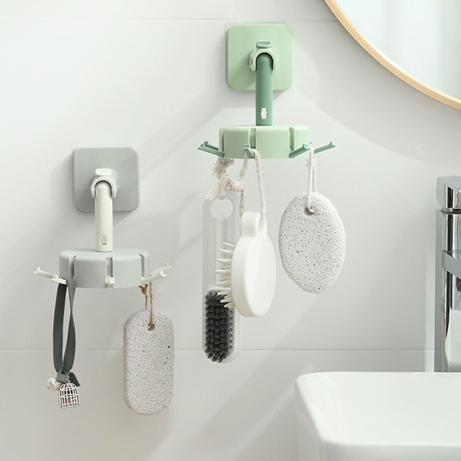 6xWall Mounted Rotating Utensils Hooks Cooking Tools for Knives Bathroom green