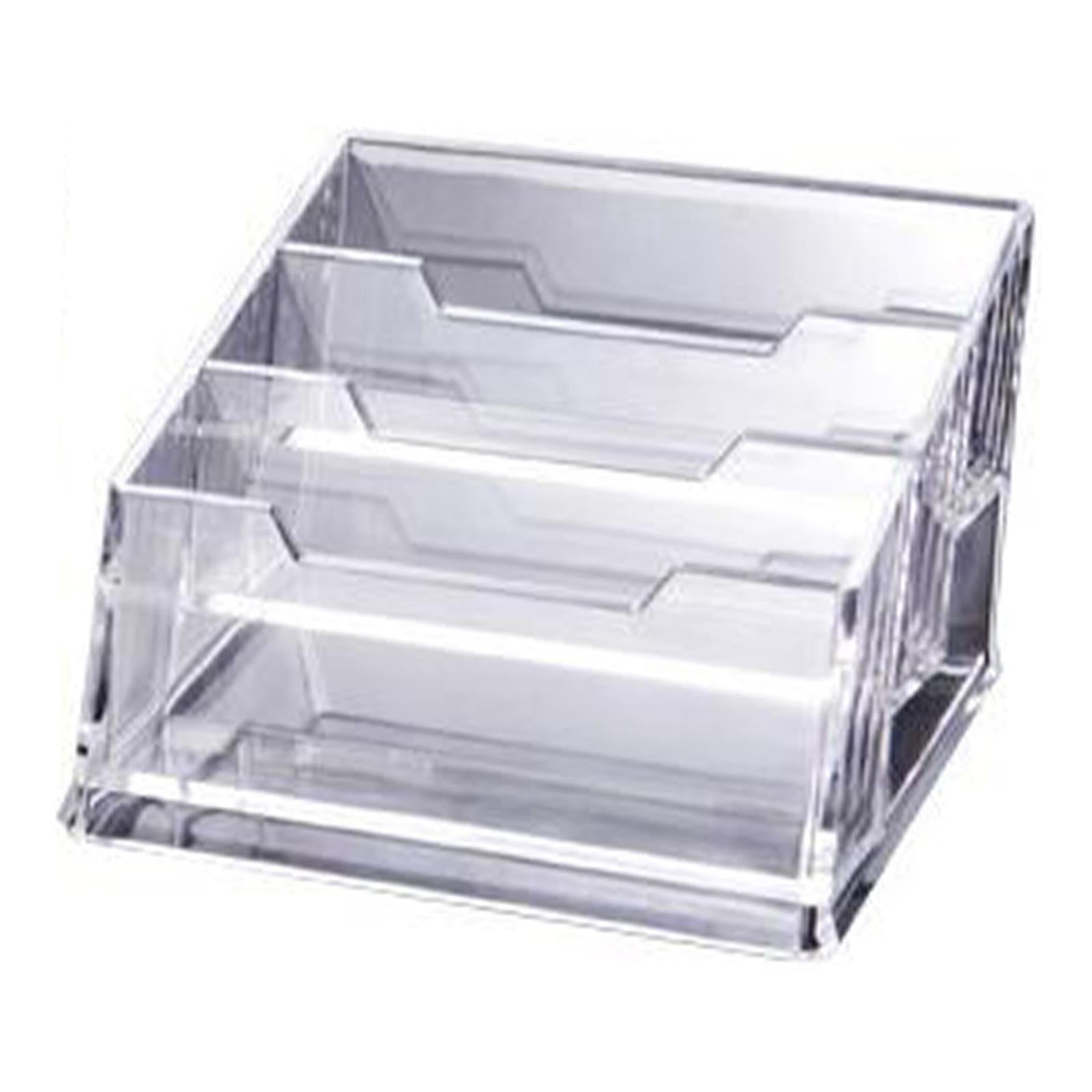 6xClear Business Card Holders Organizer for Desk Office Name Card 3 Grid
