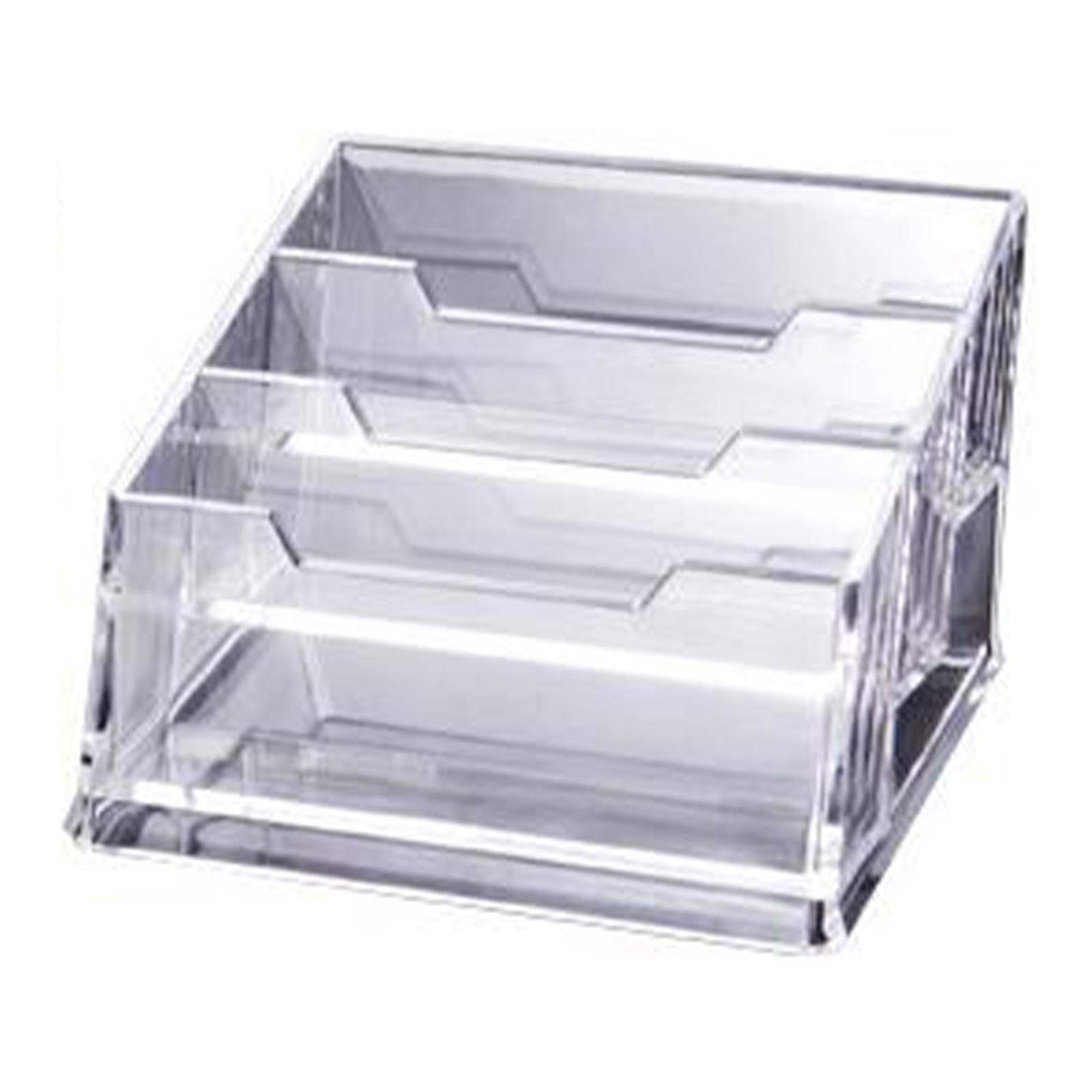 6xClear Business Card Holders Organizer for Desk Office Name Card 3 Grid