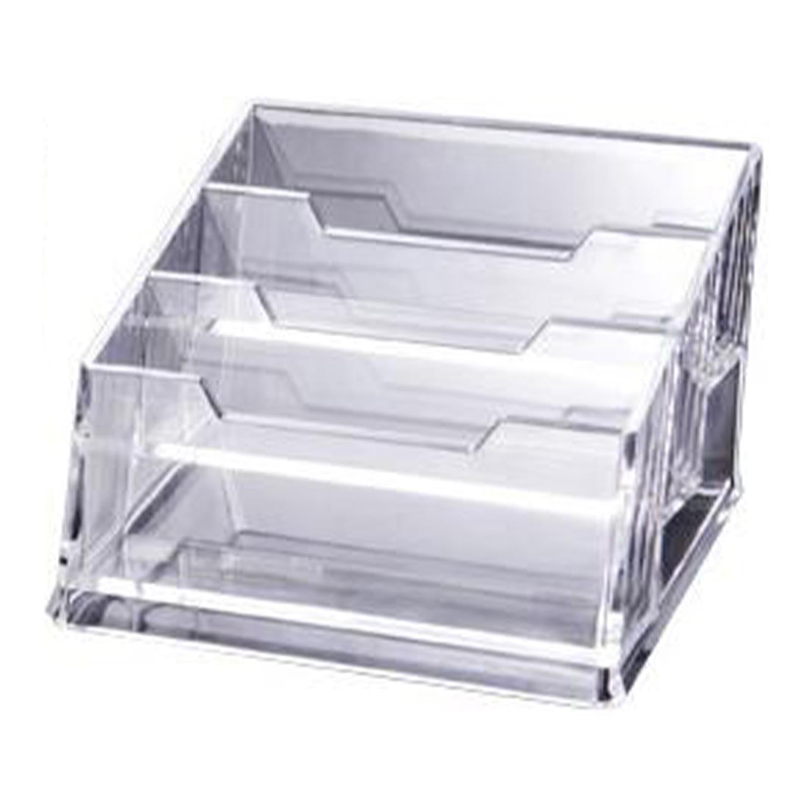 5xClear Business Card Holders Organizer for Desk Office Name Card 3 Grid