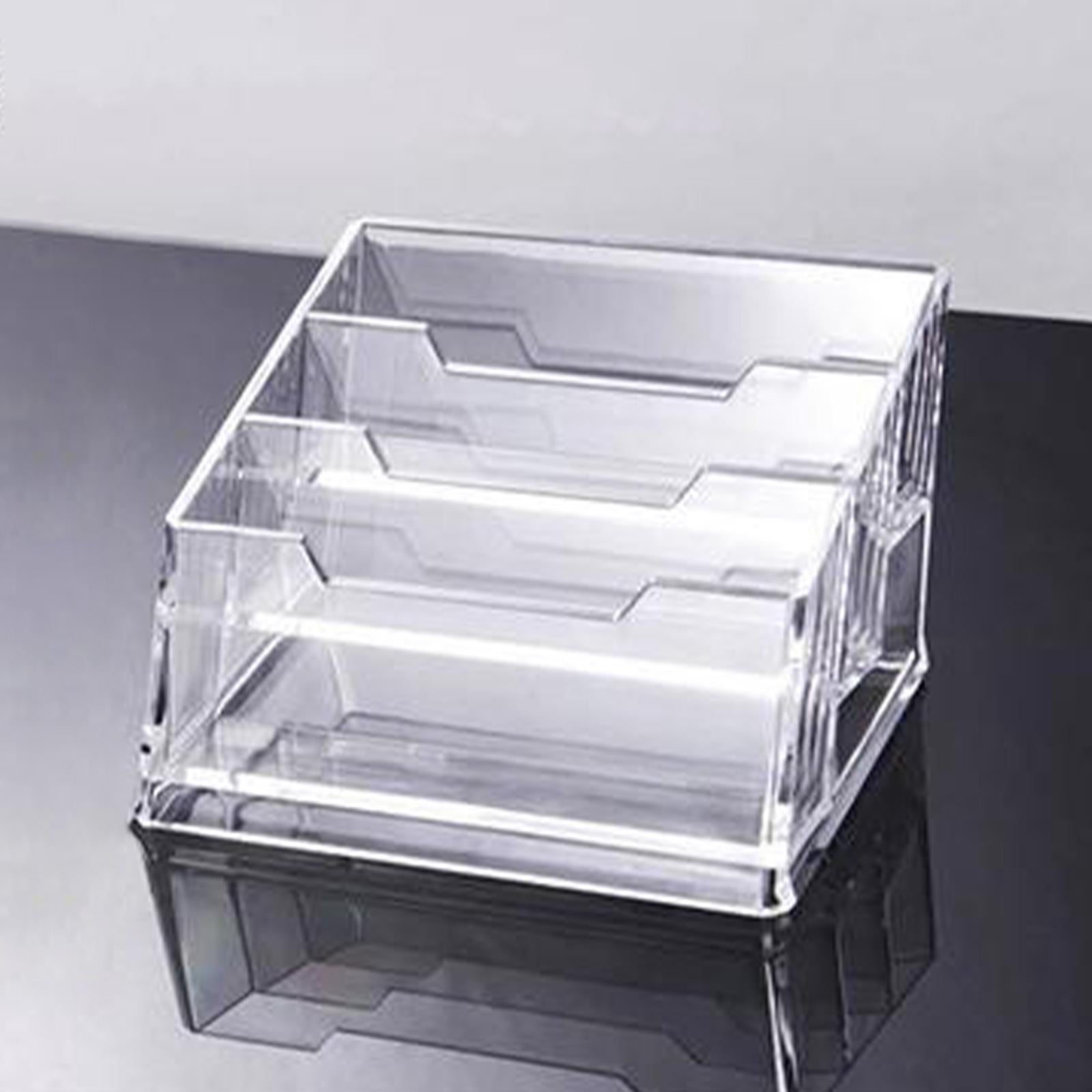 6xClear Business Card Holders Organizer for Desk Office Name Card 3 Grid