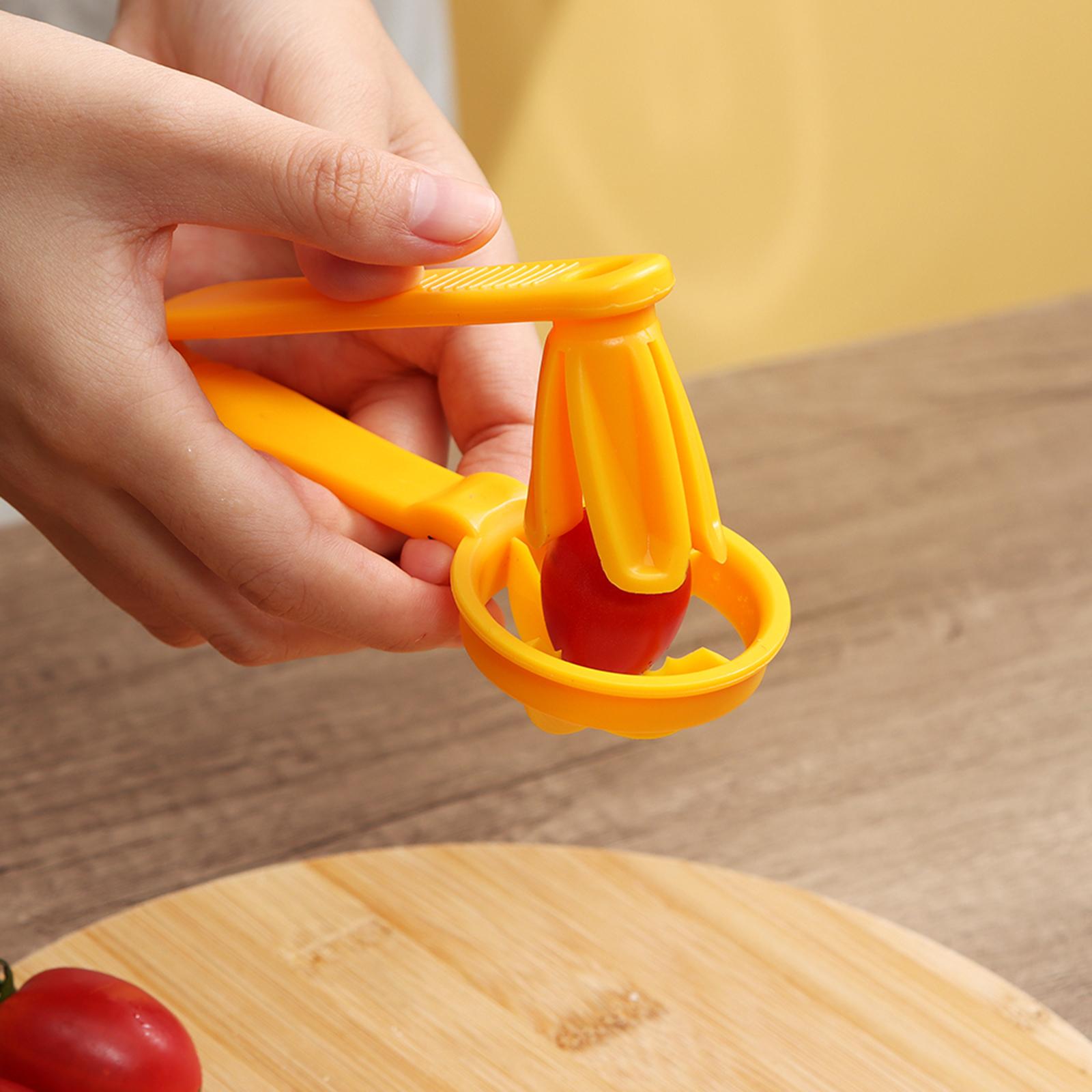 2xAdjustable Tomato Slicer Cutter Fruit Vegetable Salad Slicer for Kitchen yellow