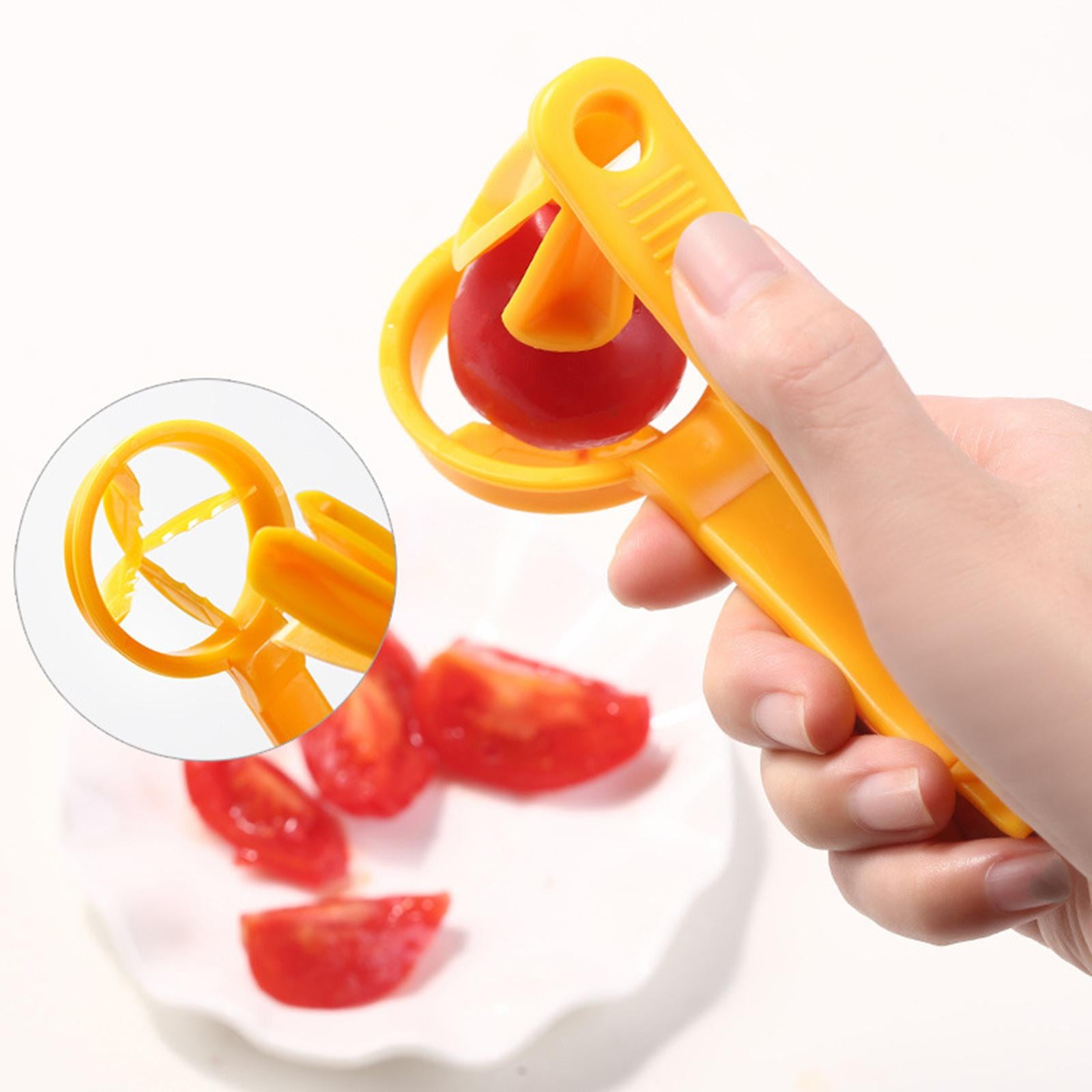 2xAdjustable Tomato Slicer Cutter Fruit Vegetable Salad Slicer for Kitchen yellow