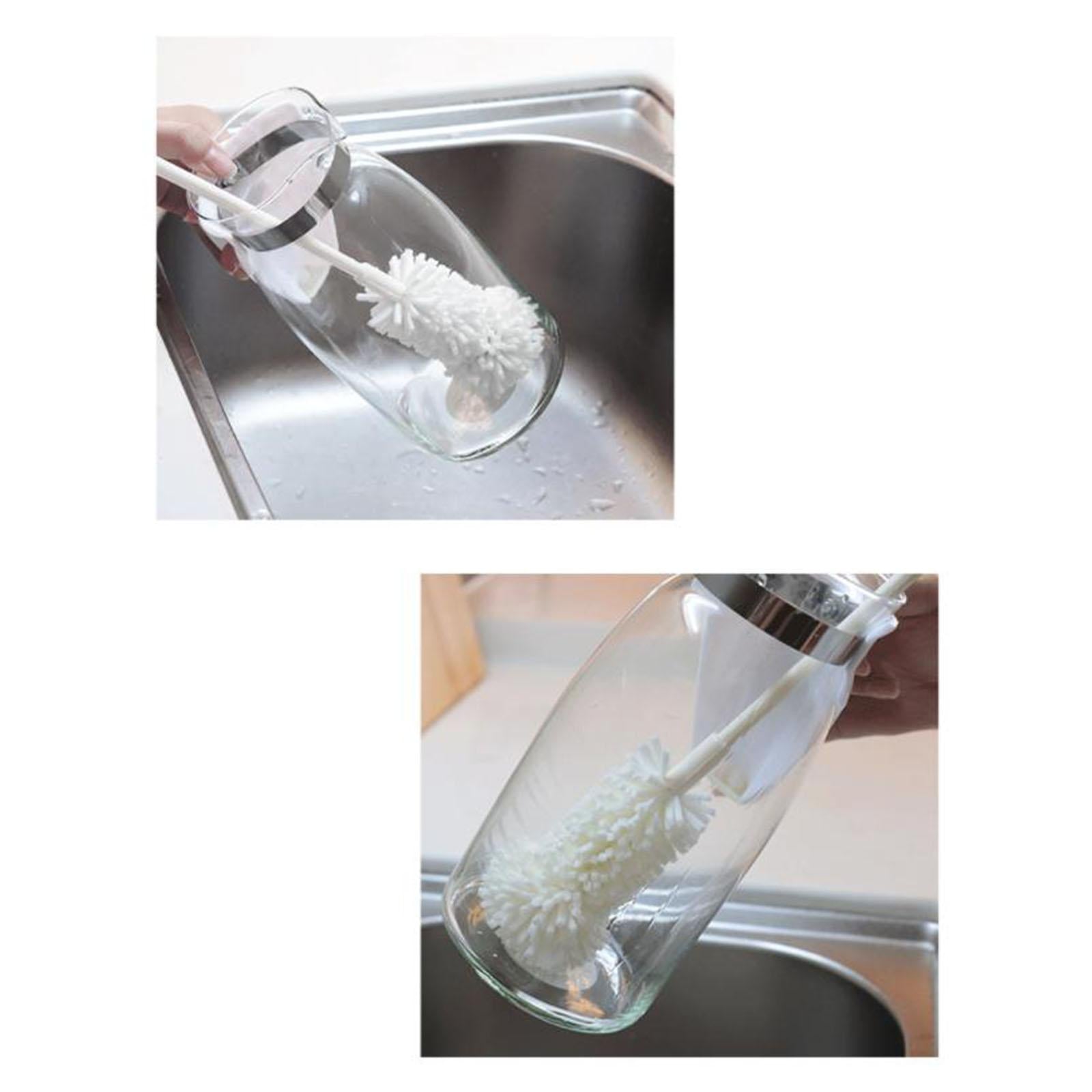 2xSoft Sponge Cup Brush Long Handle Scrubs The Bottom Brush for Glasswares Pot
