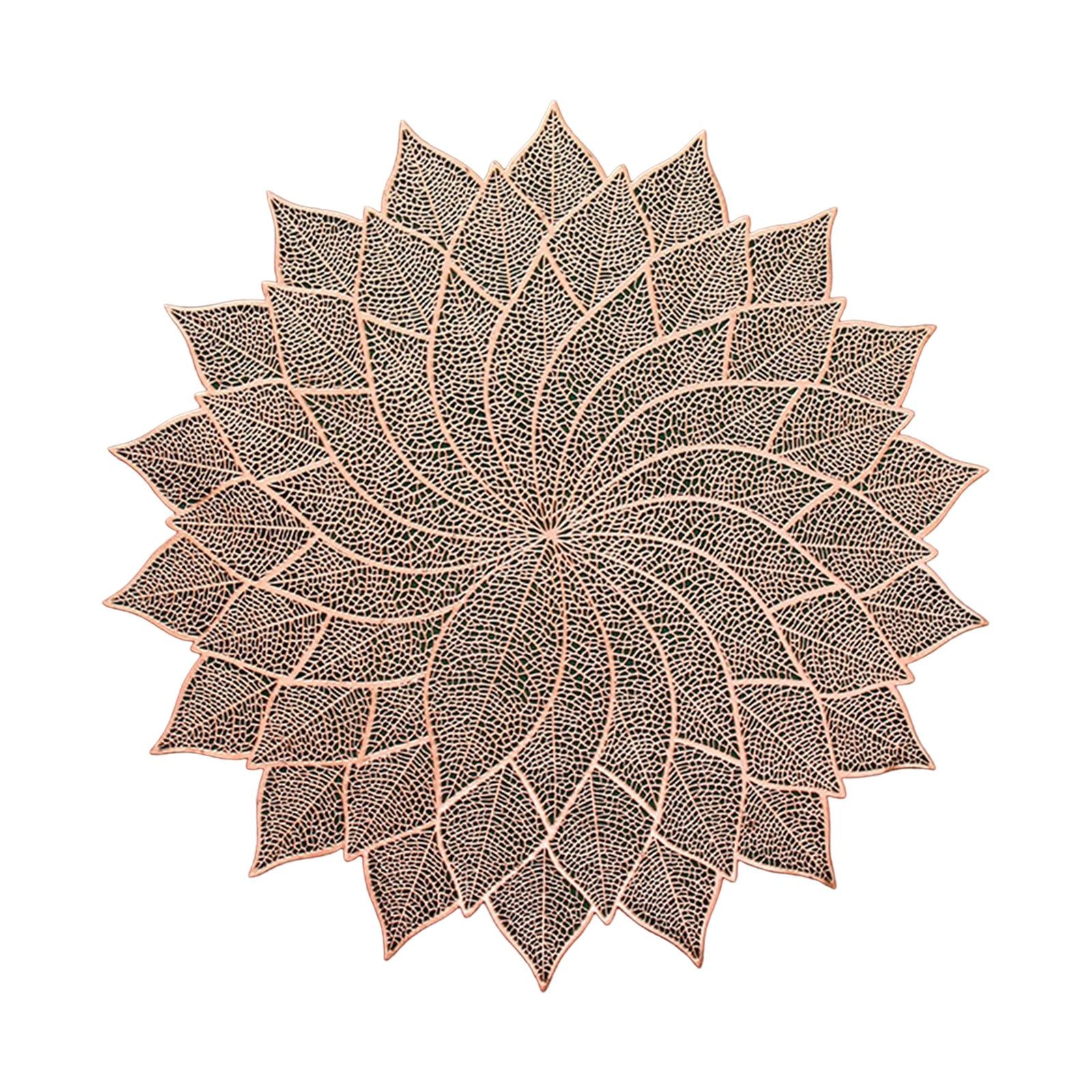 2xPlacemats Table Mats Non Slip Place Mats for Indoor Holiday Decoration Rose Gold