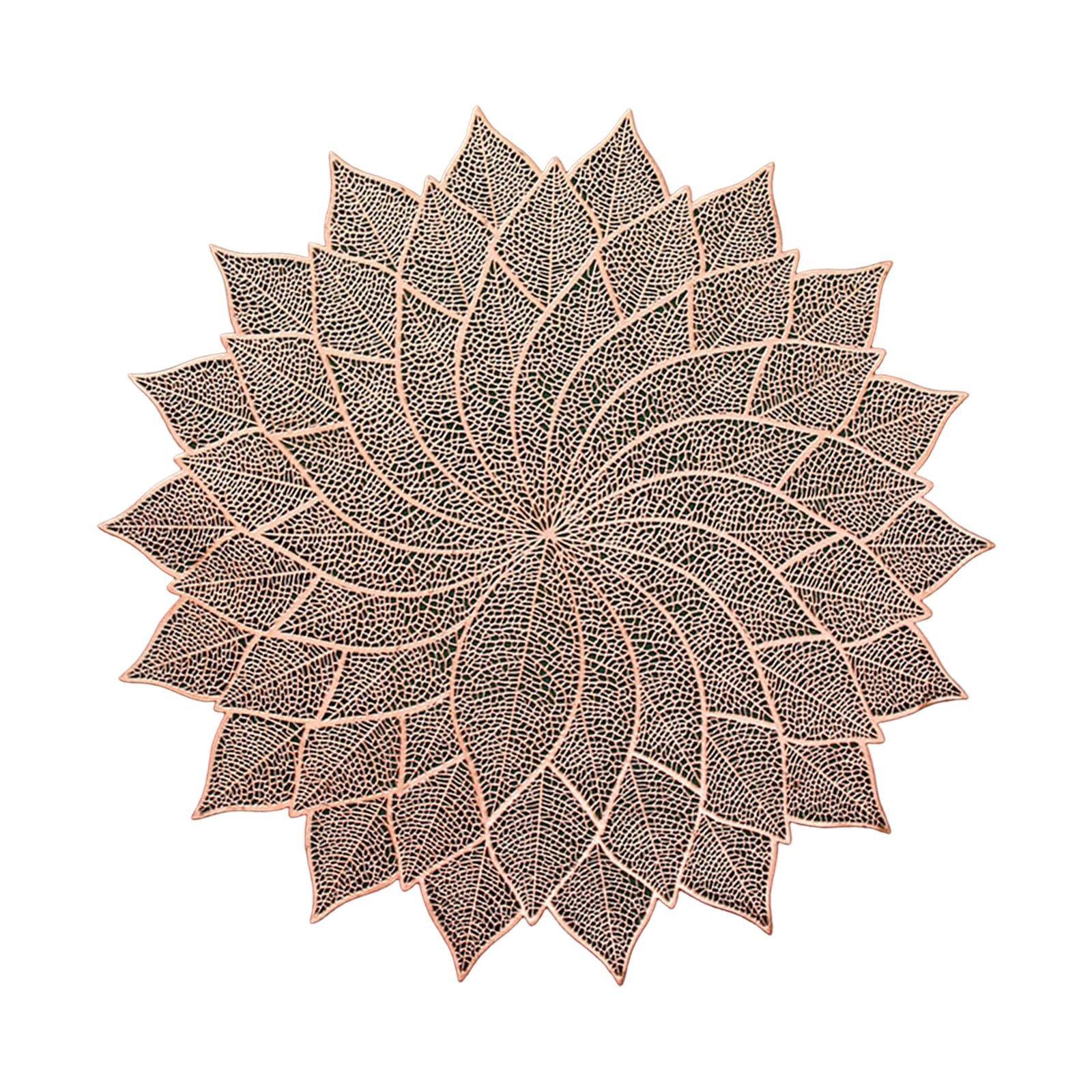 2xPlacemats Table Mats Non Slip Place Mats for Indoor Holiday Decoration Rose Gold