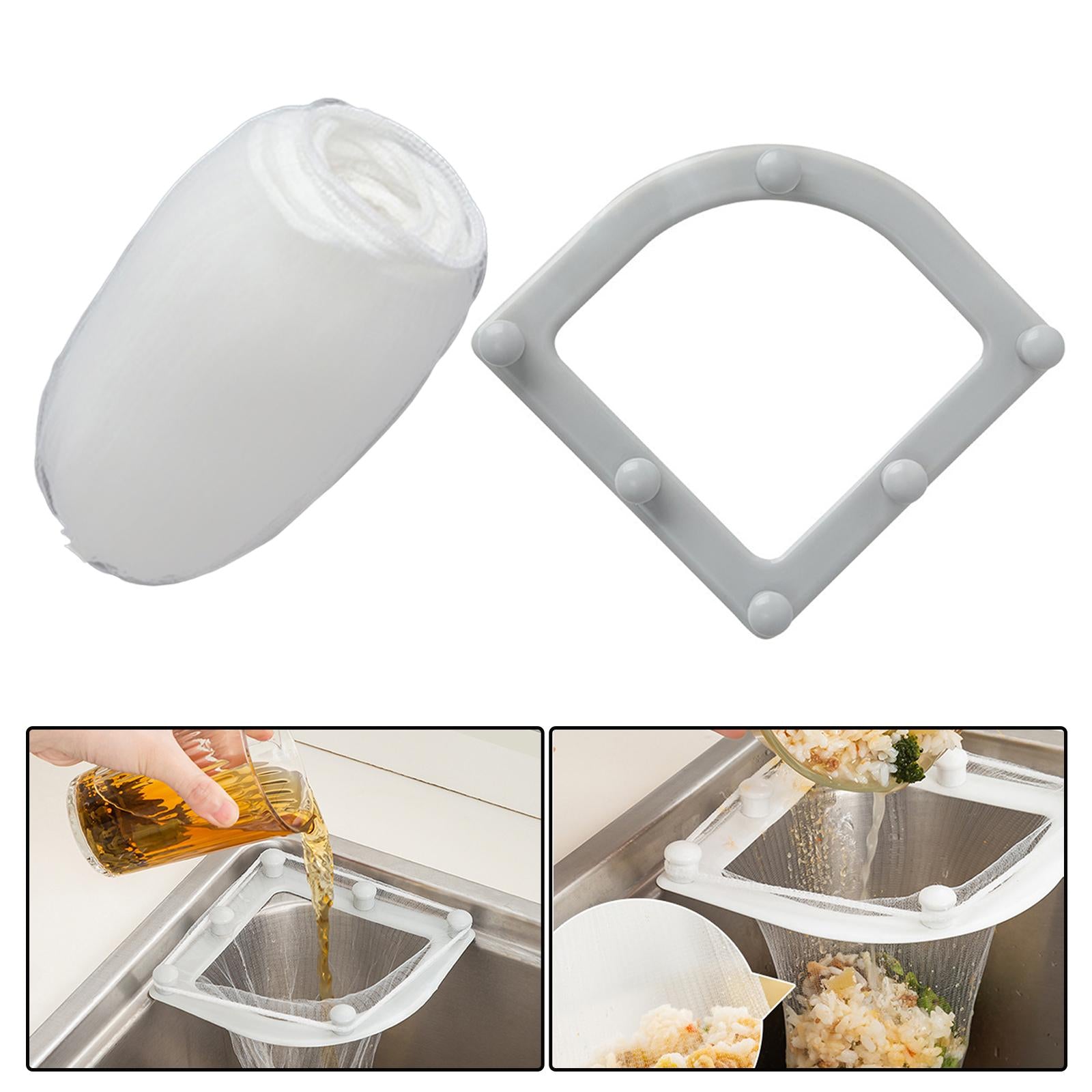 2x50x Sink Filter nets Bag Mesh Bag Sink Strainers for Leftovers Drainage With drain rack