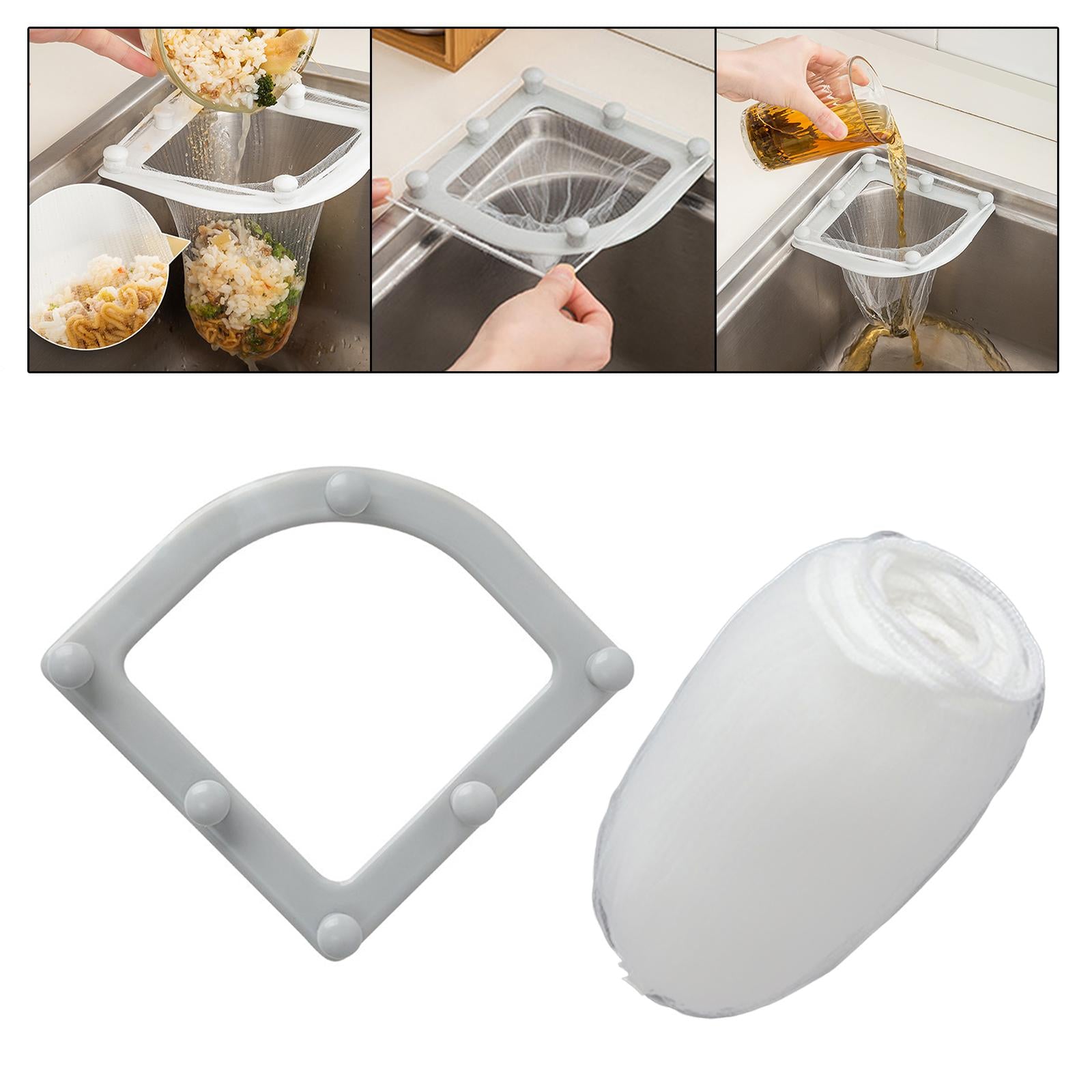 2x50x Sink Filter nets Bag Mesh Bag Sink Strainers for Leftovers Drainage With drain rack