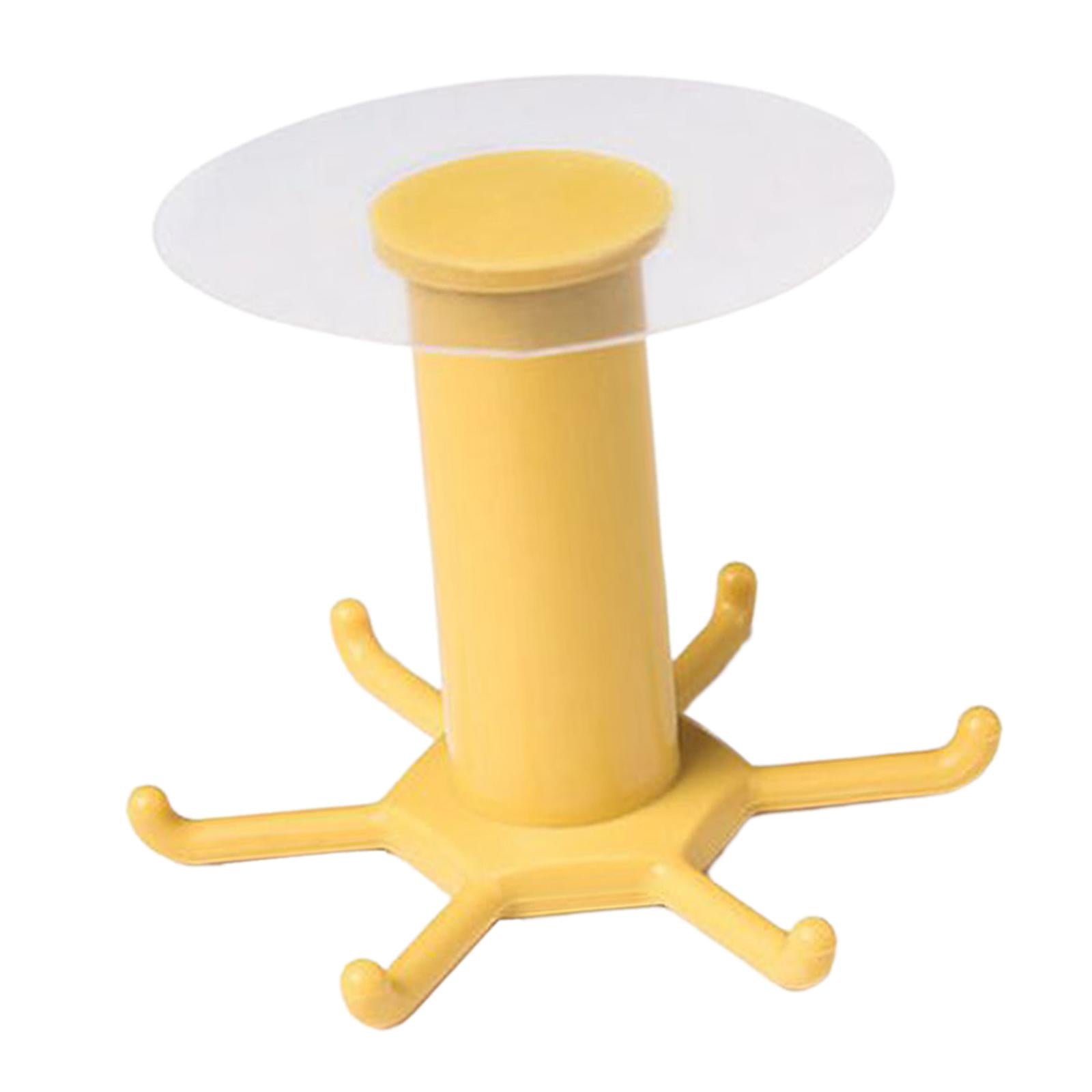 3xWall Mounted Utensil Holder Hook Kitchenware Storage Rack for Towel Spoon Yellow