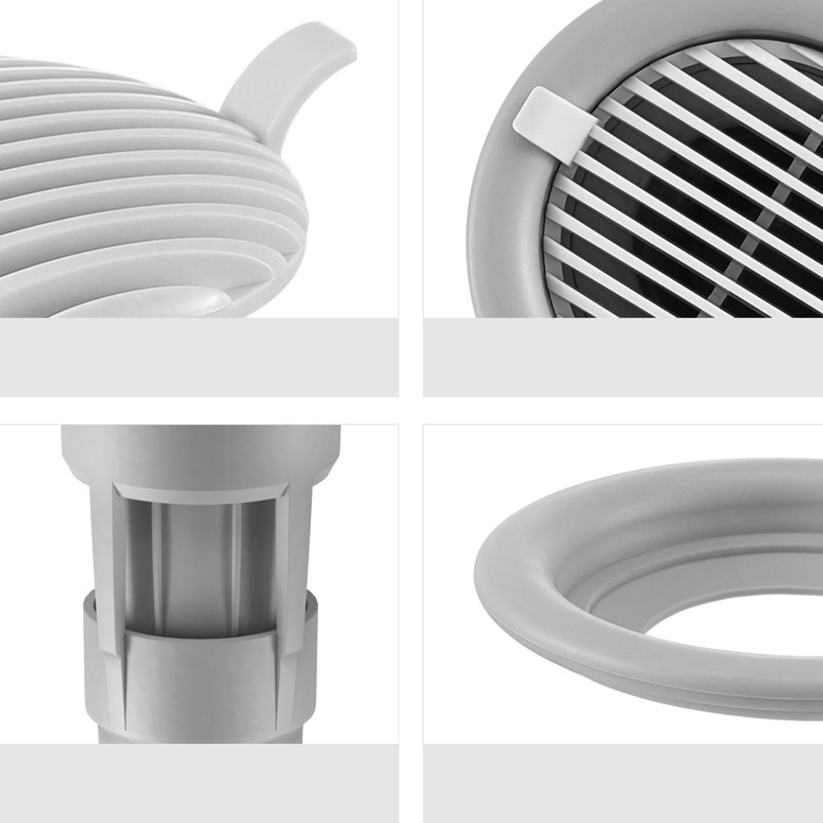 2xShower Floor Drain Sewer Core Drainage Insert Stoppers for Bathroom Kitchen Grey