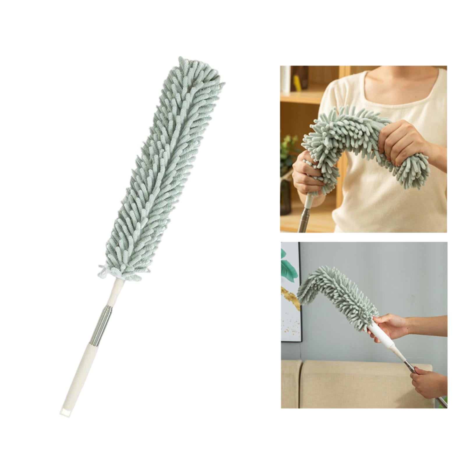 1.3M Telescopic Ceiling Duster Bendable Duster for Cleaning Ceiling Fan Car green