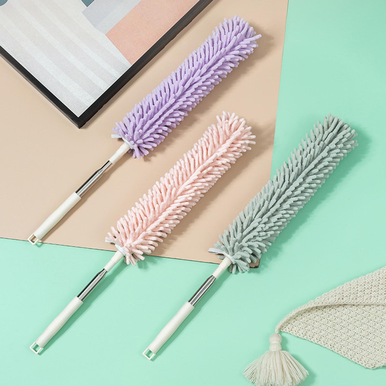 1.3M Telescopic Ceiling Duster Bendable Duster for Cleaning Ceiling Fan Car green
