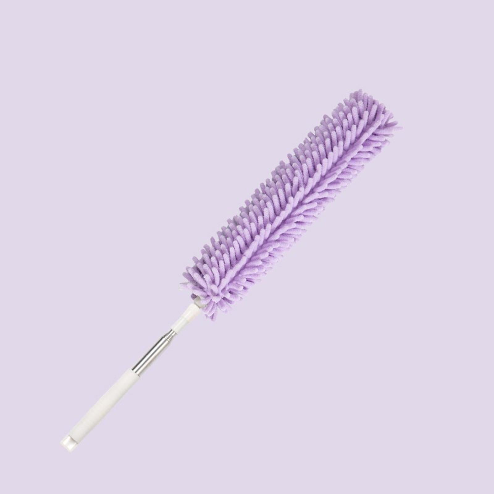 1.3M Telescopic Ceiling Duster Bendable Duster for Cleaning Ceiling Fan Car purple