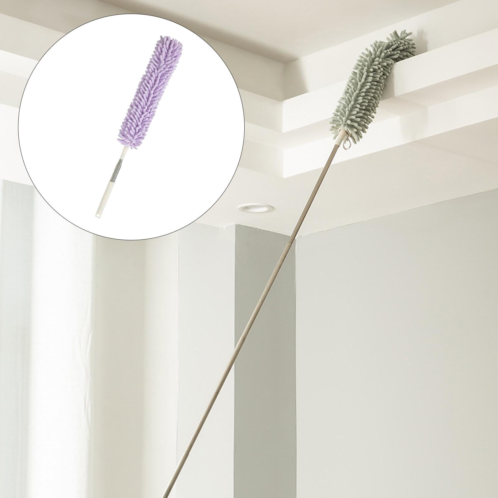 1.3M Telescopic Ceiling Duster Bendable Duster for Cleaning Ceiling Fan Car purple