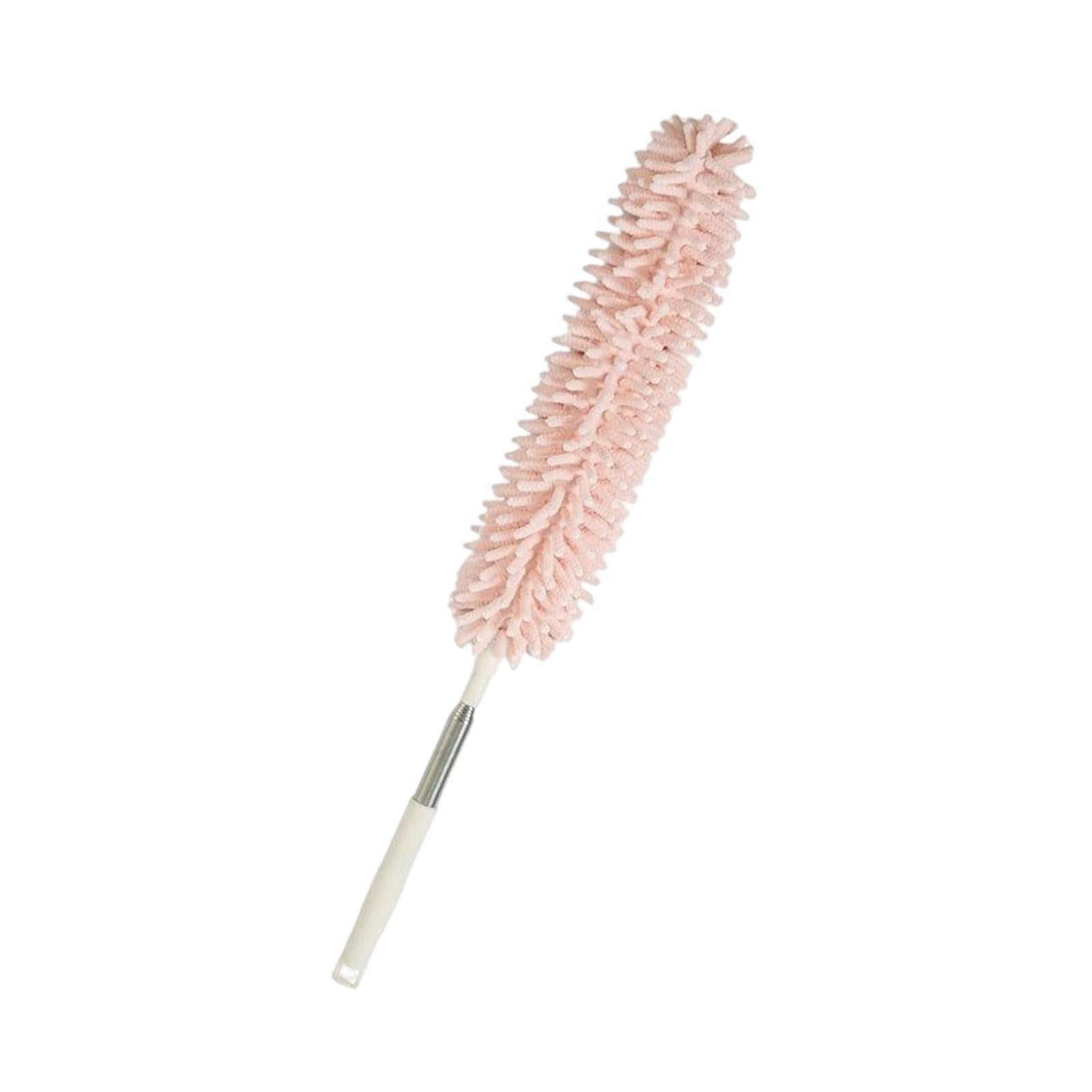 1.3M Telescopic Ceiling Duster Bendable Duster for Cleaning Ceiling Fan Car pink