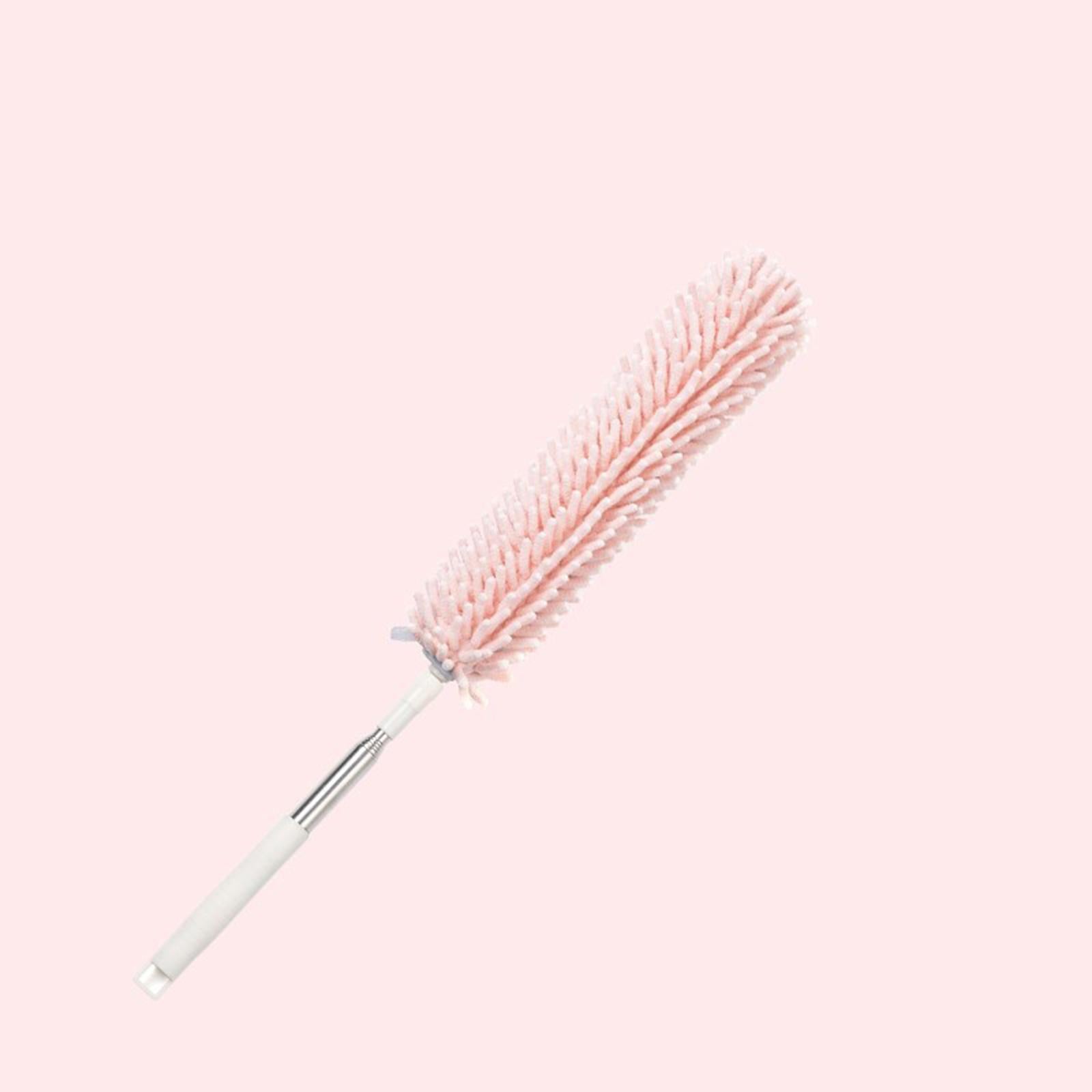 1.3M Telescopic Ceiling Duster Bendable Duster for Cleaning Ceiling Fan Car pink