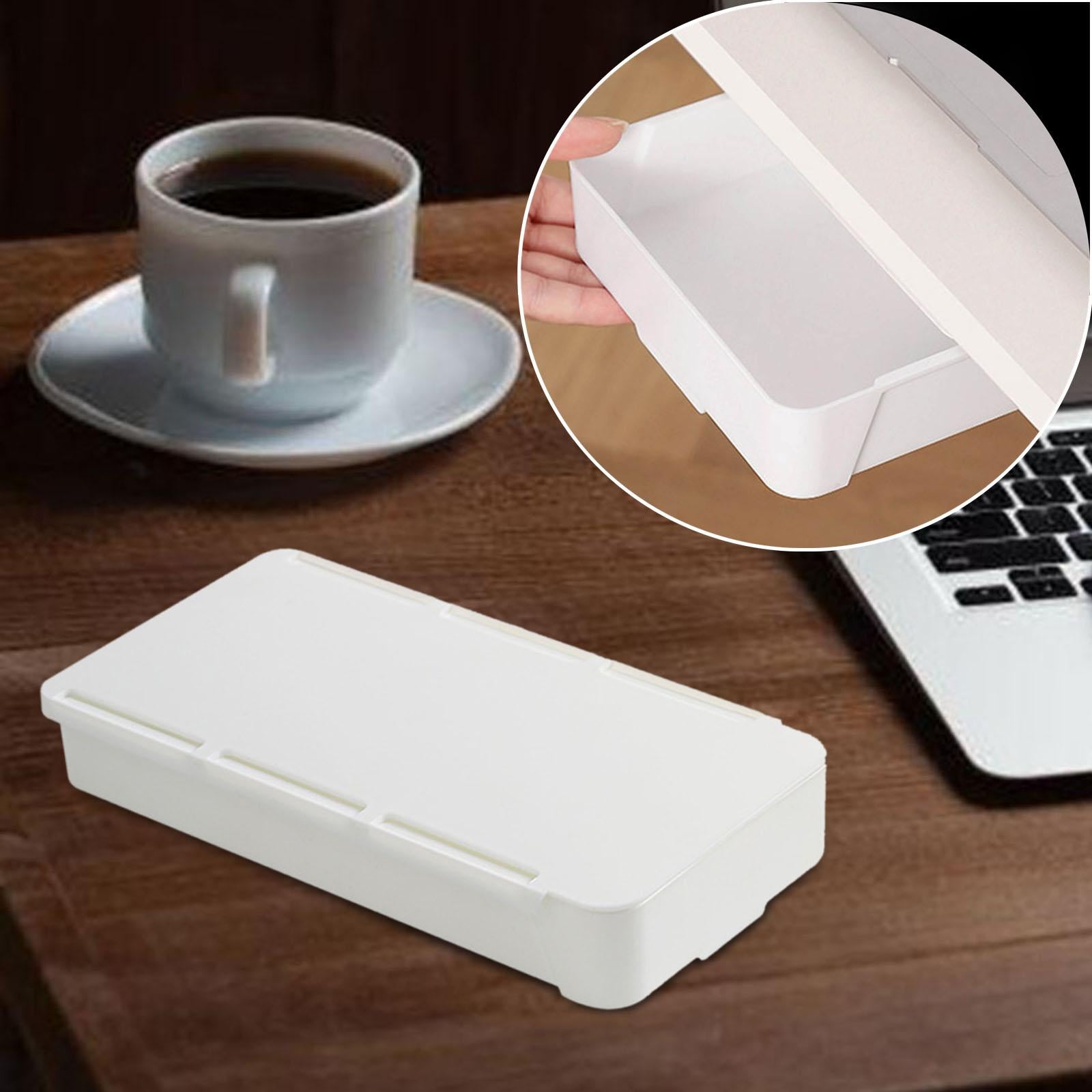 2xMultifunctional Desk Storage Drawer Storage Portable for School white