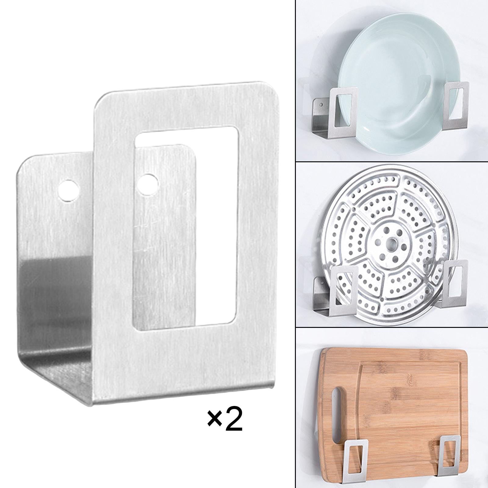 4x2x Multipurpose Drying Stands for Pantry Chopping Board Silver No Hole Mount