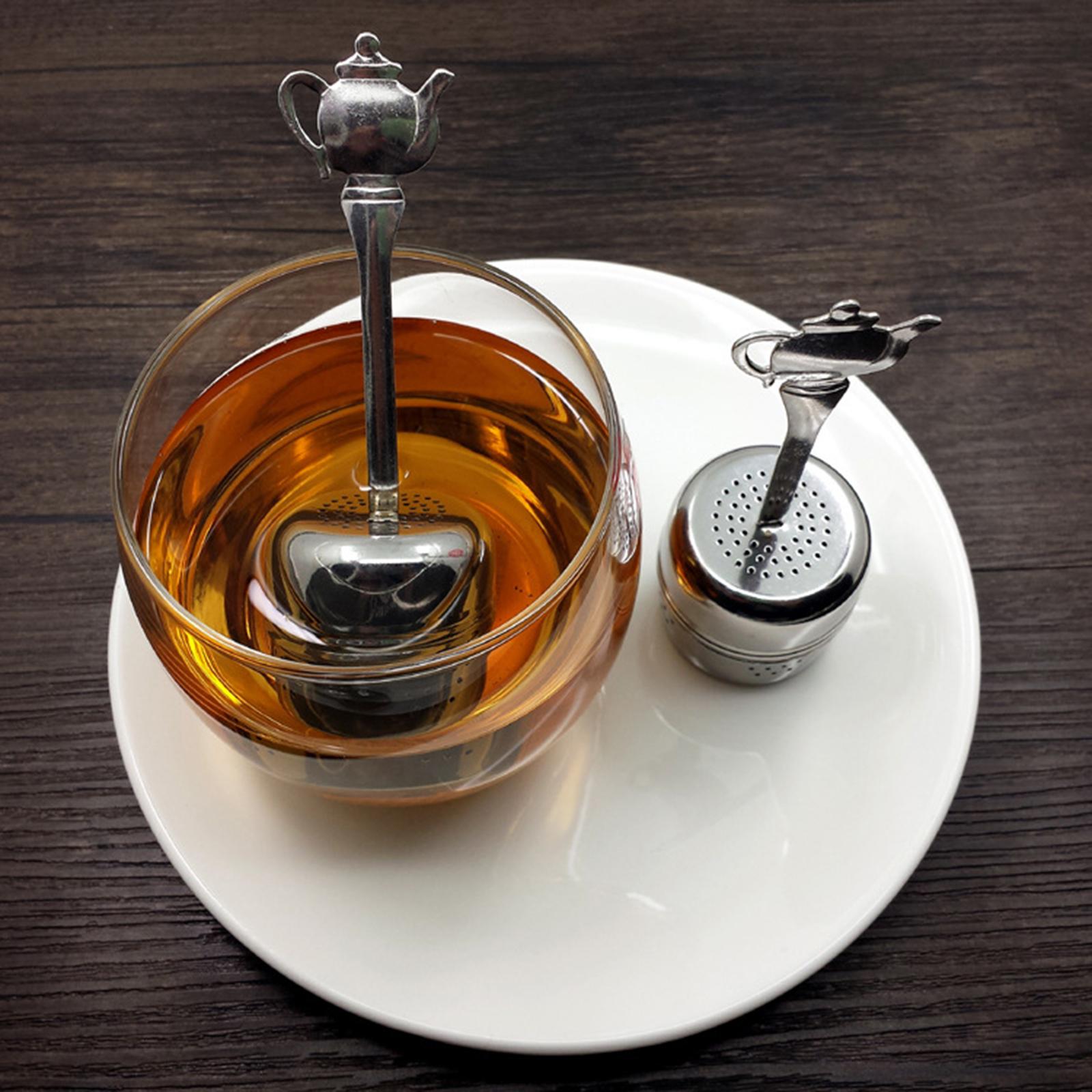 4xTea Strainer with Handle Tea Steeper for Loose Tea Cup and Teapot Home