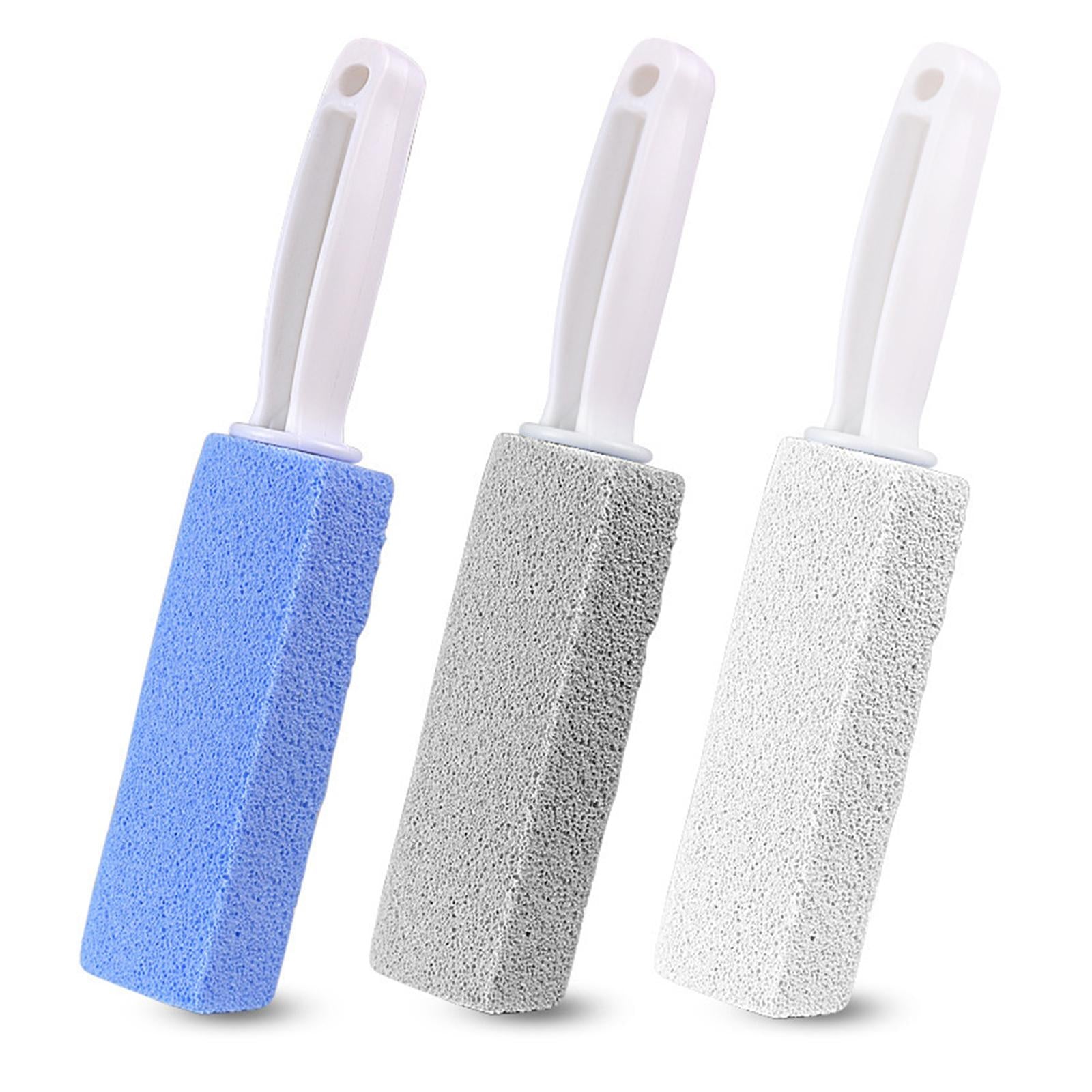3xPumice Stone Toilets Brush with Handle for Rust Grill Feet Care Bath Pool White 10cm