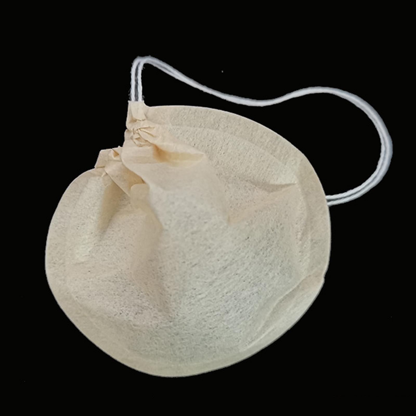 2x100x Tea Filter Bags Drawstring Kitchen Spice Seasoning Filter Package Unbleached
