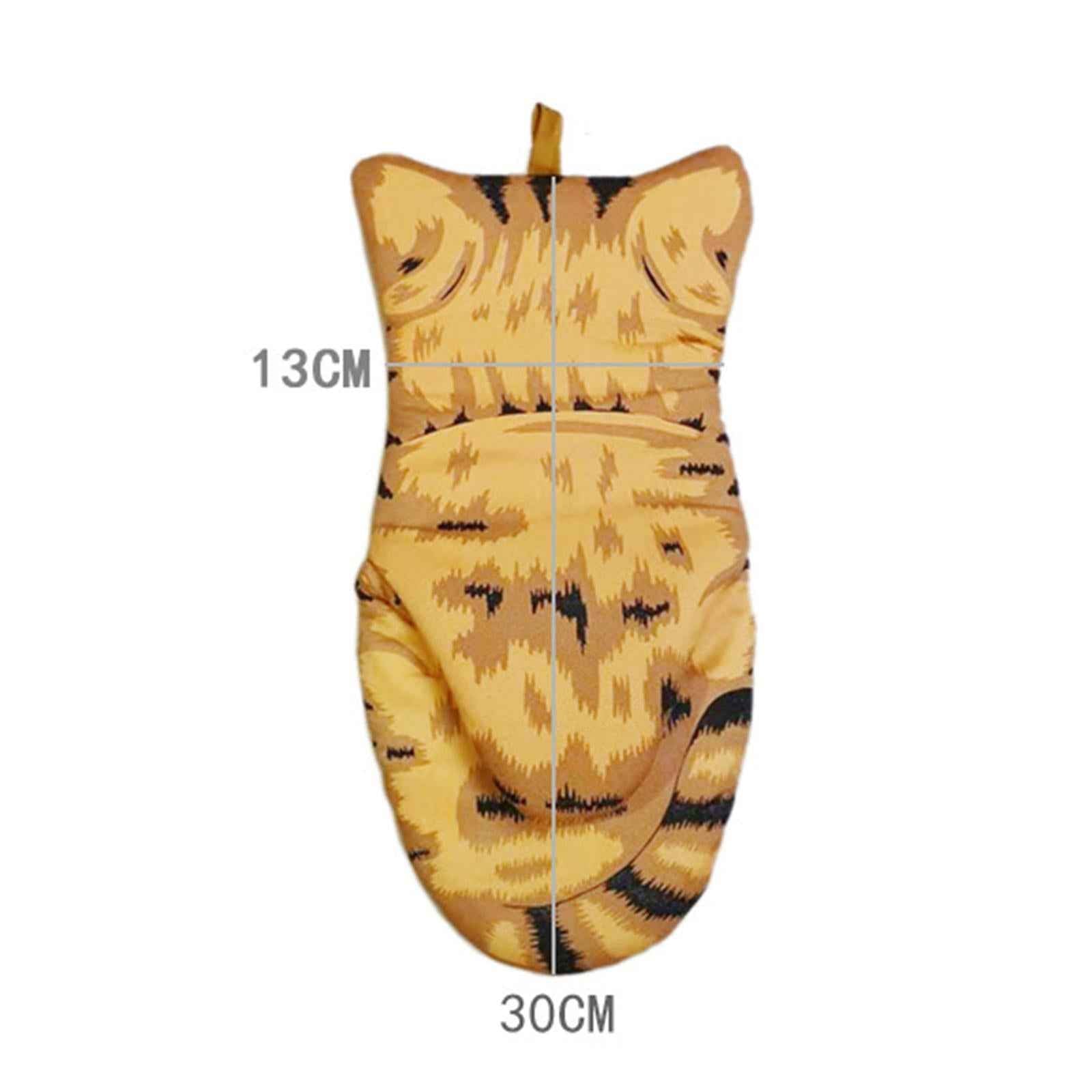 Microwave Oven Gloves Cat Shaped Portable Cozy for BBQ Household Baking A