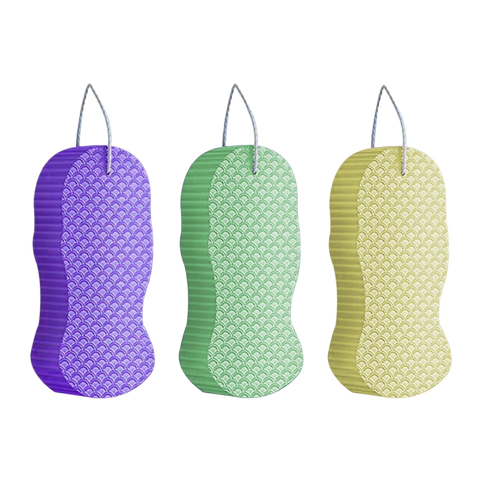3xBrush Sponge SPA Exfoliating Bathing Accessories Reusable Yellow