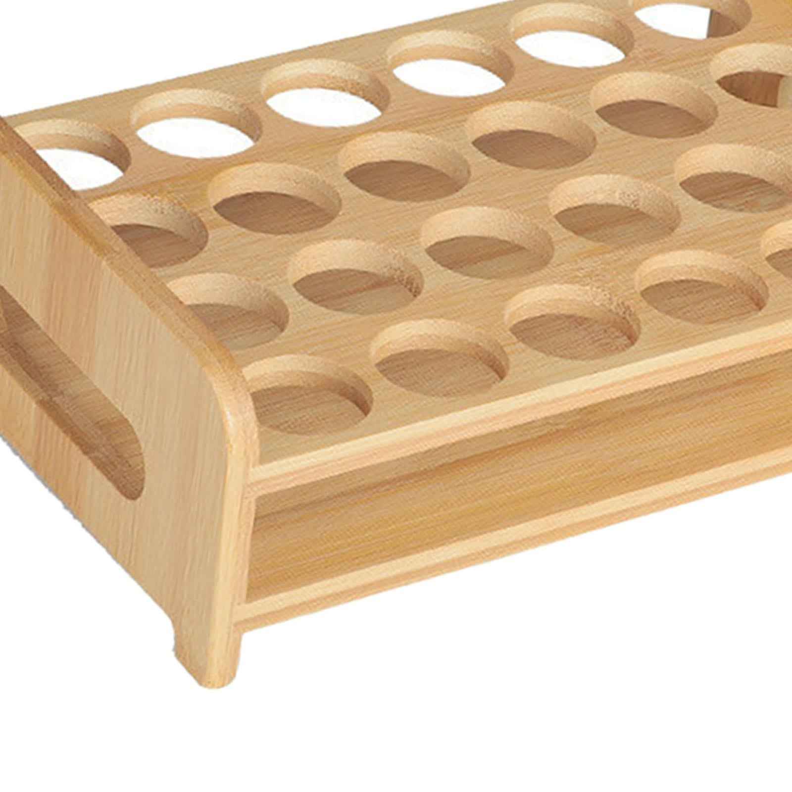 Wooden Glass Holder Mug Organizer Serving Holder Cup Rack for Bar Hotel Events 24 Holes