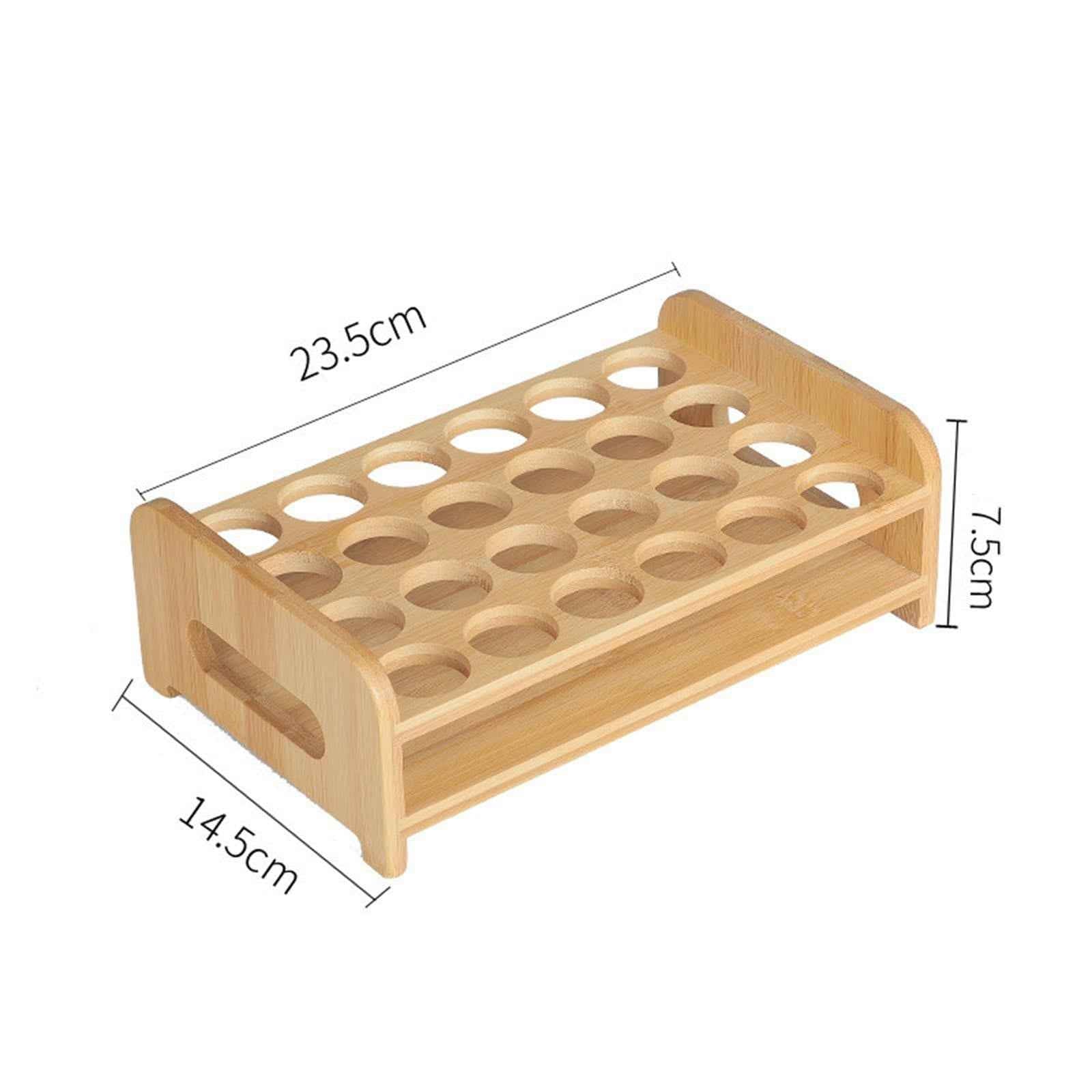 Wooden Glass Holder Mug Organizer Serving Holder Cup Rack for Bar Hotel Events 24 Holes