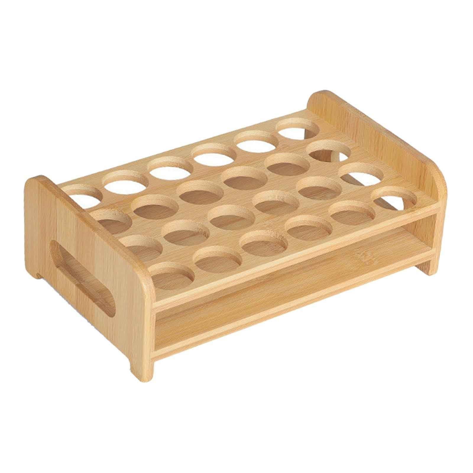 Wooden Glass Holder Mug Organizer Serving Holder Cup Rack for Bar Hotel Events 24 Holes