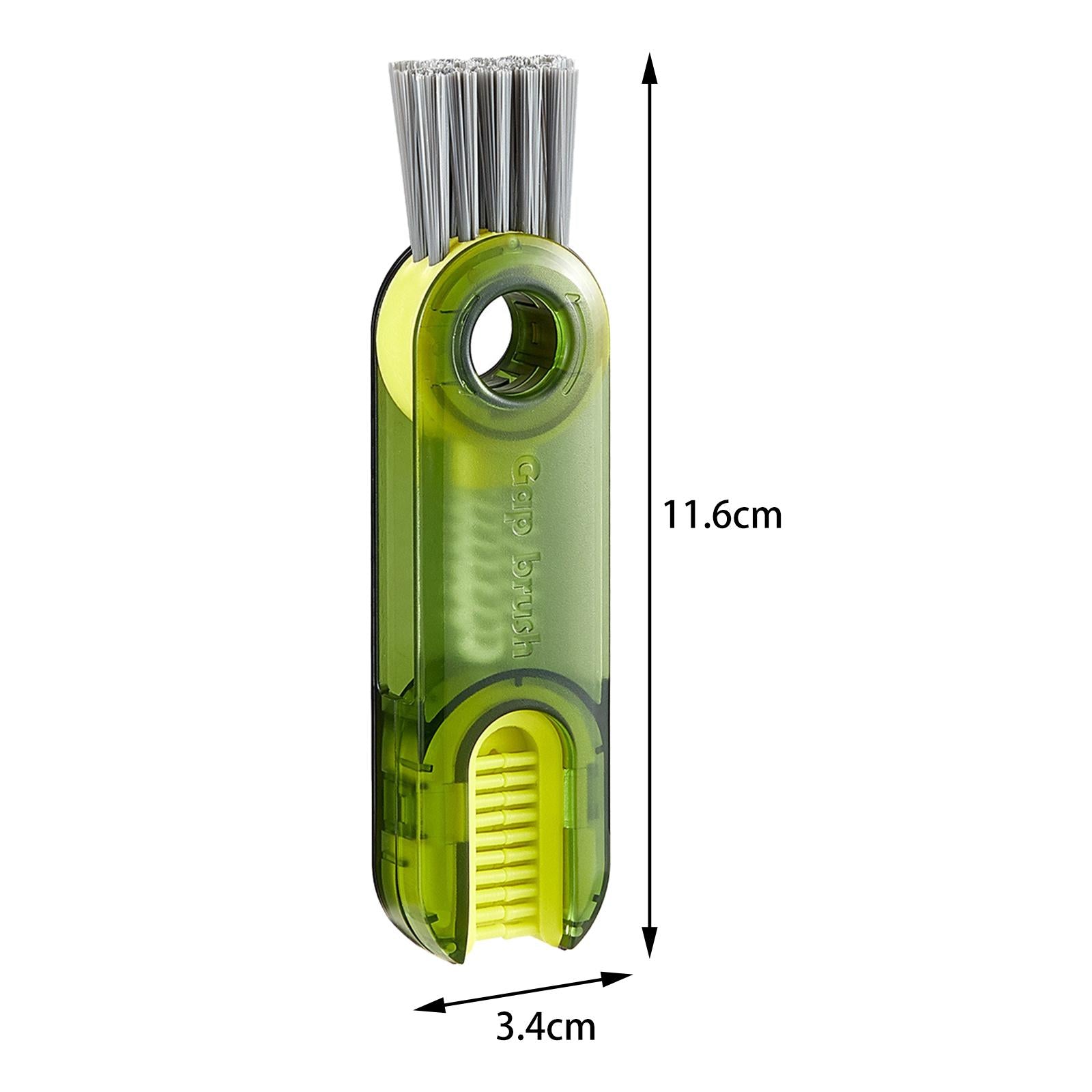 2xMini Cleaning Brush Washing Tool Detail Brush for Cups mug Kitchen Transparent Green