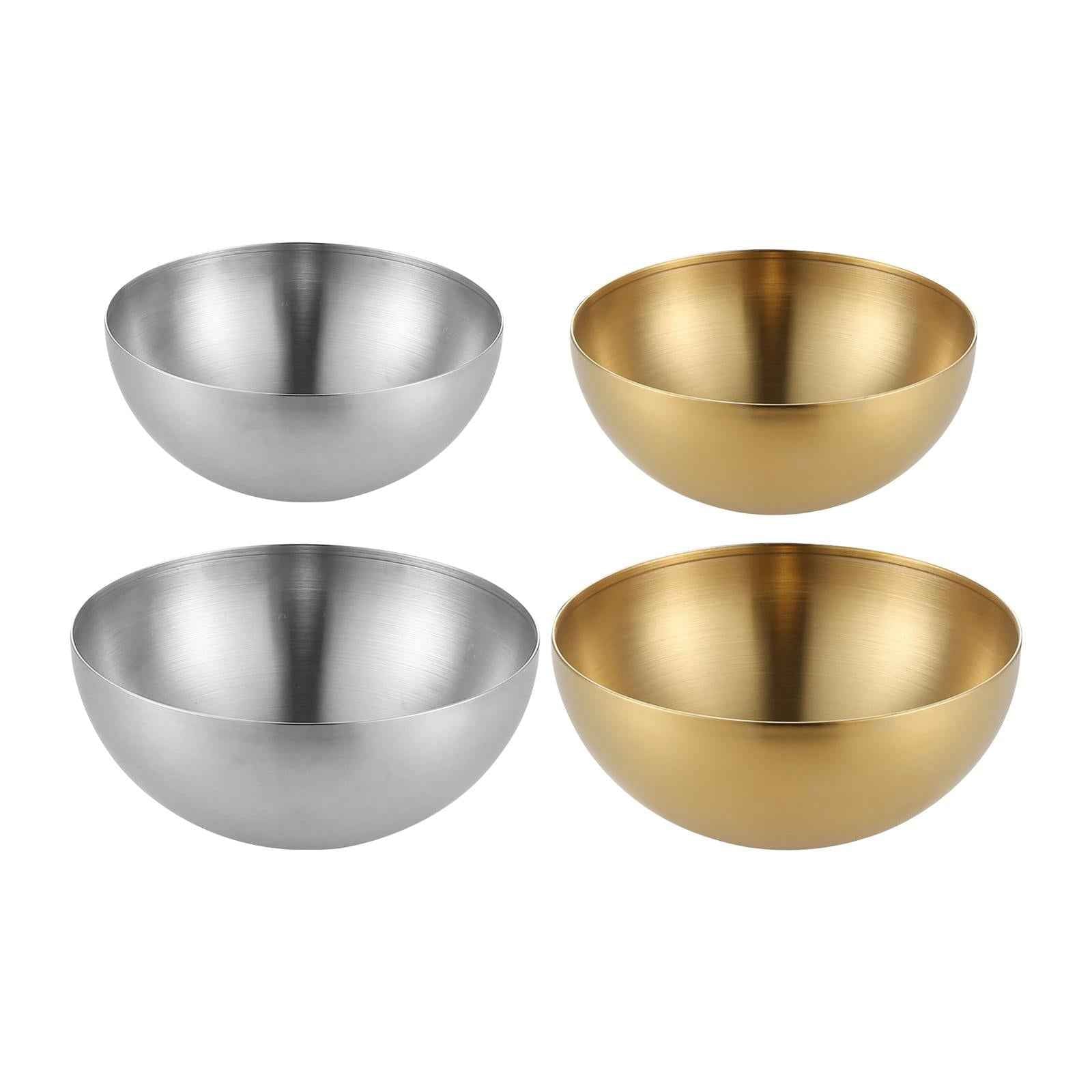 Metal Bowls Soup Bowls Multifunction Stackable for Refrigerator Argent 15cm