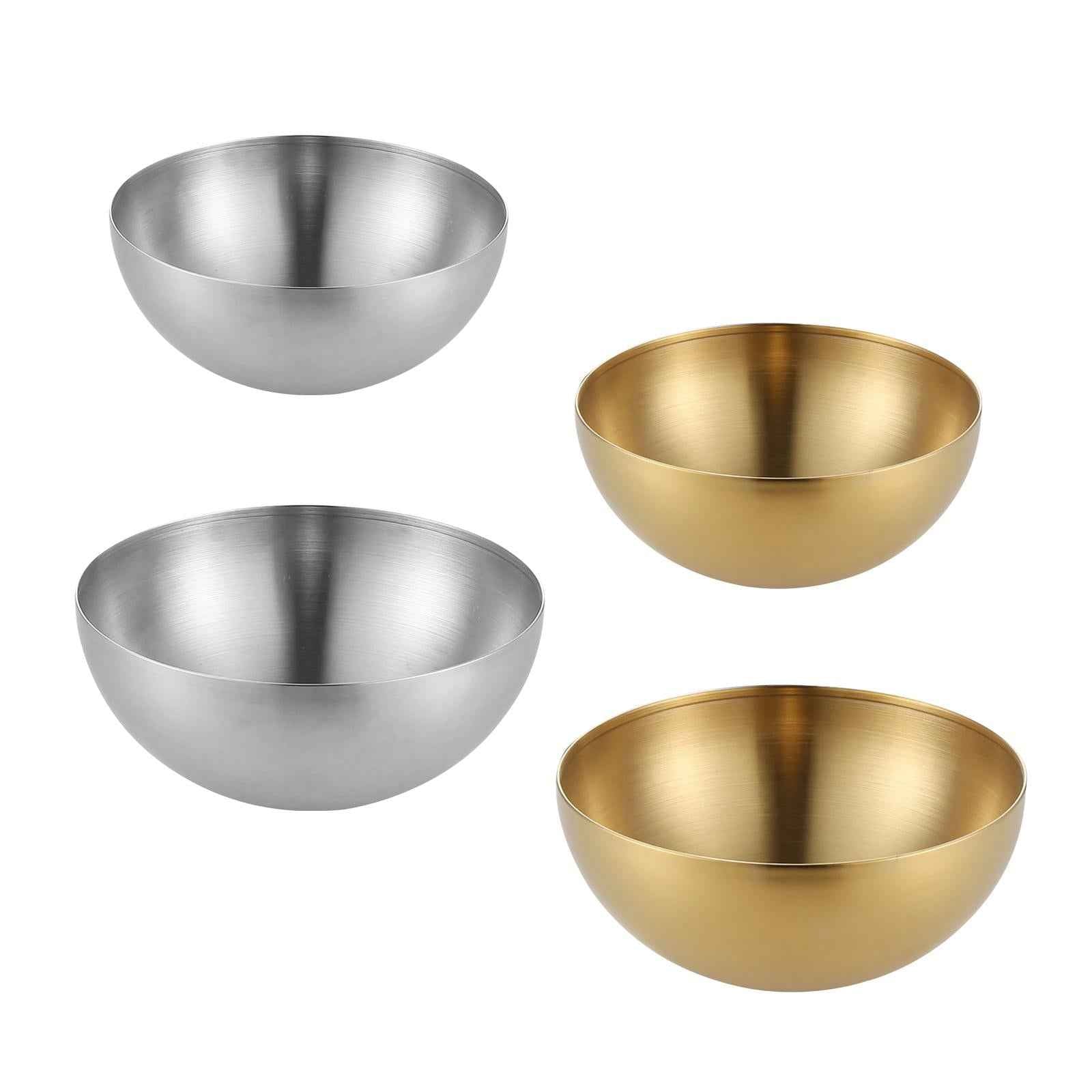 Metal Bowls Soup Bowls Multifunction Stackable for Refrigerator Argent 15cm