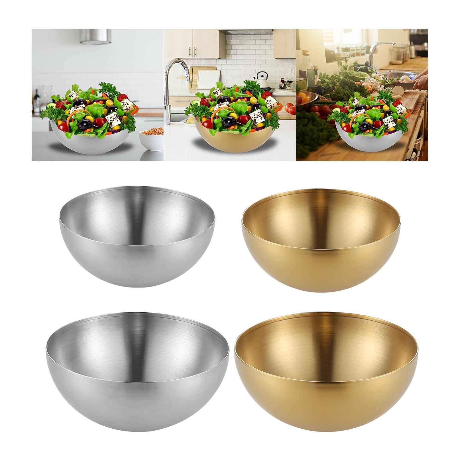 Metal Bowls Soup Bowls Multifunction Stackable for Refrigerator Argent 15cm