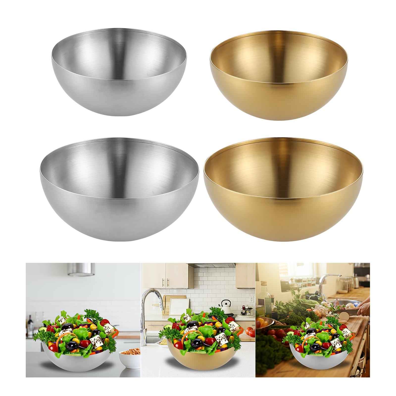 Metal Bowls Soup Bowls Multifunction Stackable for Refrigerator Argent 15cm