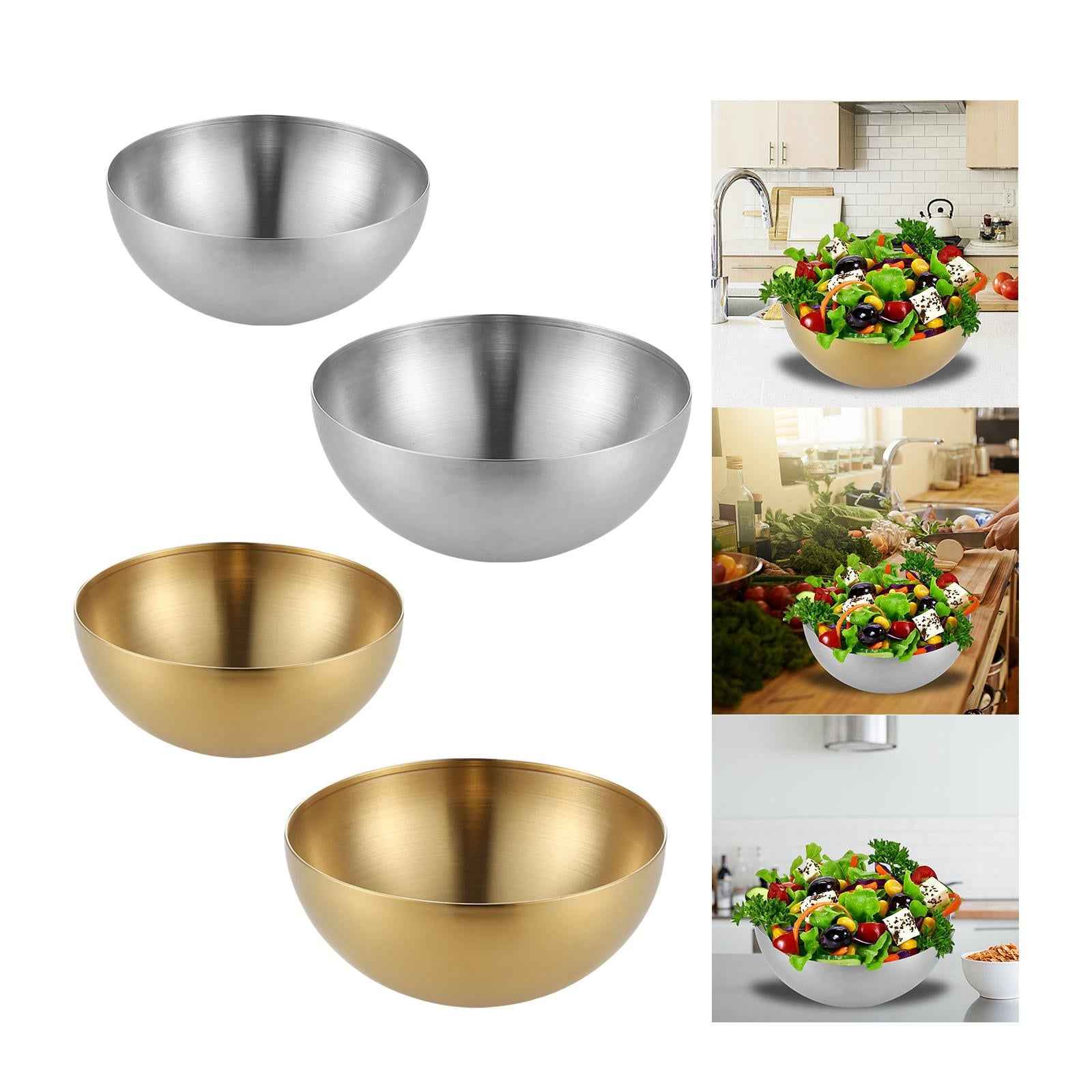 Metal Bowls Soup Bowls Multifunction Stackable for Refrigerator Argent 15cm