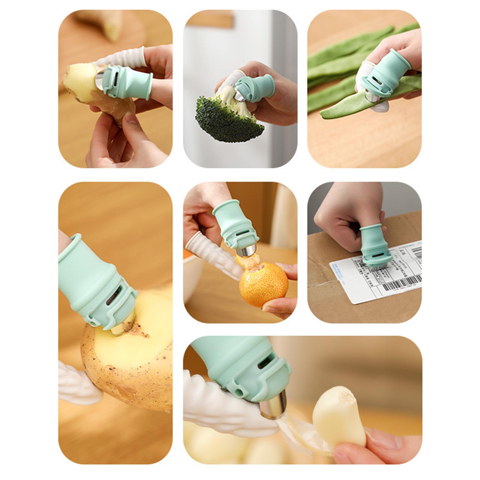 2xSilicone Garden Thumb Cutter Harvesting Tool for Potted Gardening Kitchen