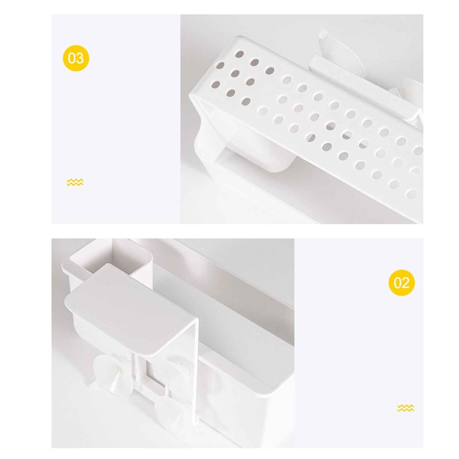 Multipurpose Sink Organizer Rack with Suction Cup Brush Holder for Kitchen