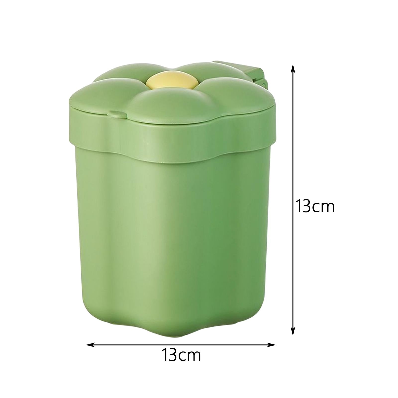 3xMini Desktop Trash Can Mini Wastebasket Garbage Bin Waste Can for Bathroom Green