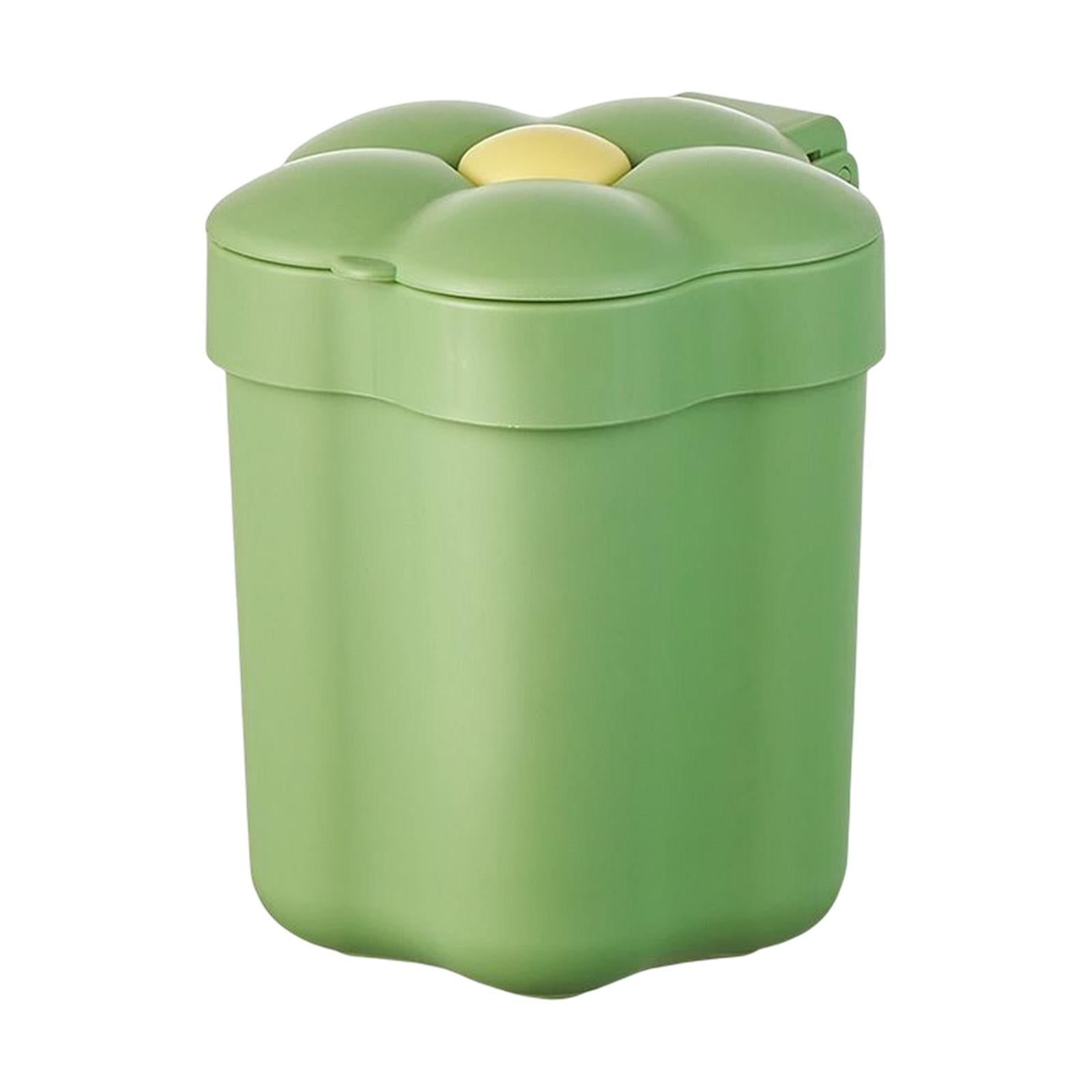 3xMini Desktop Trash Can Mini Wastebasket Garbage Bin Waste Can for Bathroom Green