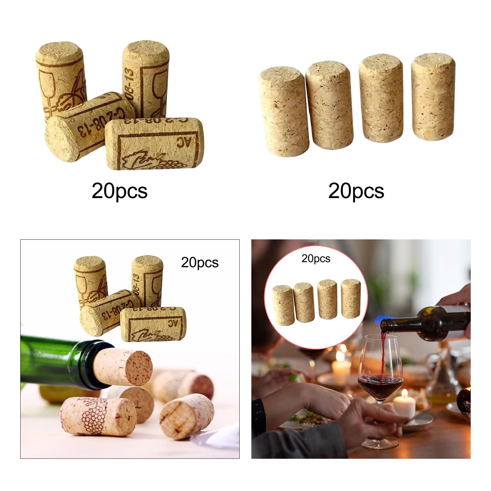 2x20 Pieces Wine Bottle Corks Stoppers Wine Making Art Projects for Bar Wedding Patterned