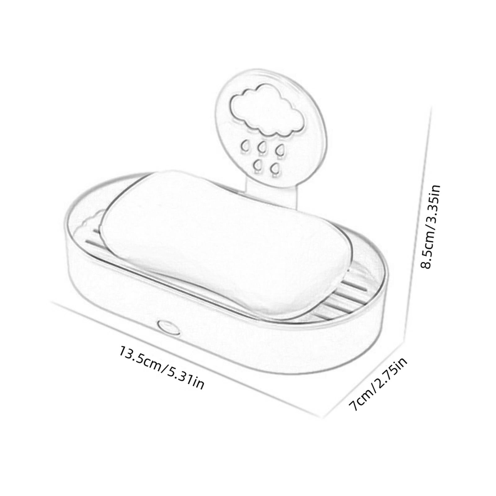 4xSoap Dish with Drain Easy Cleaning Wall Mount Space Saving for Hotel Dorm