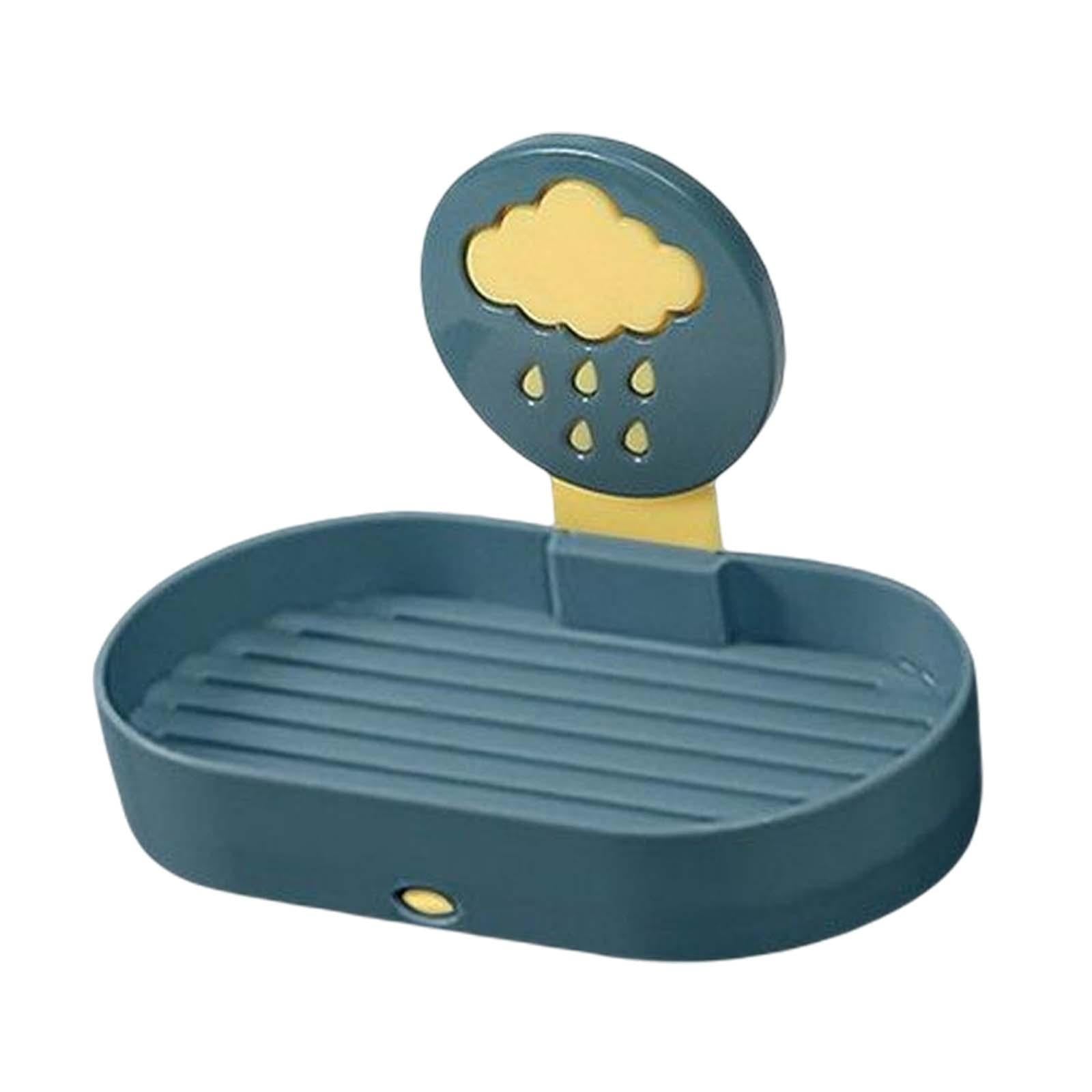 2xSoap Dish with Drain Easy Cleaning Wall Mount Space Saving for Hotel Dorm