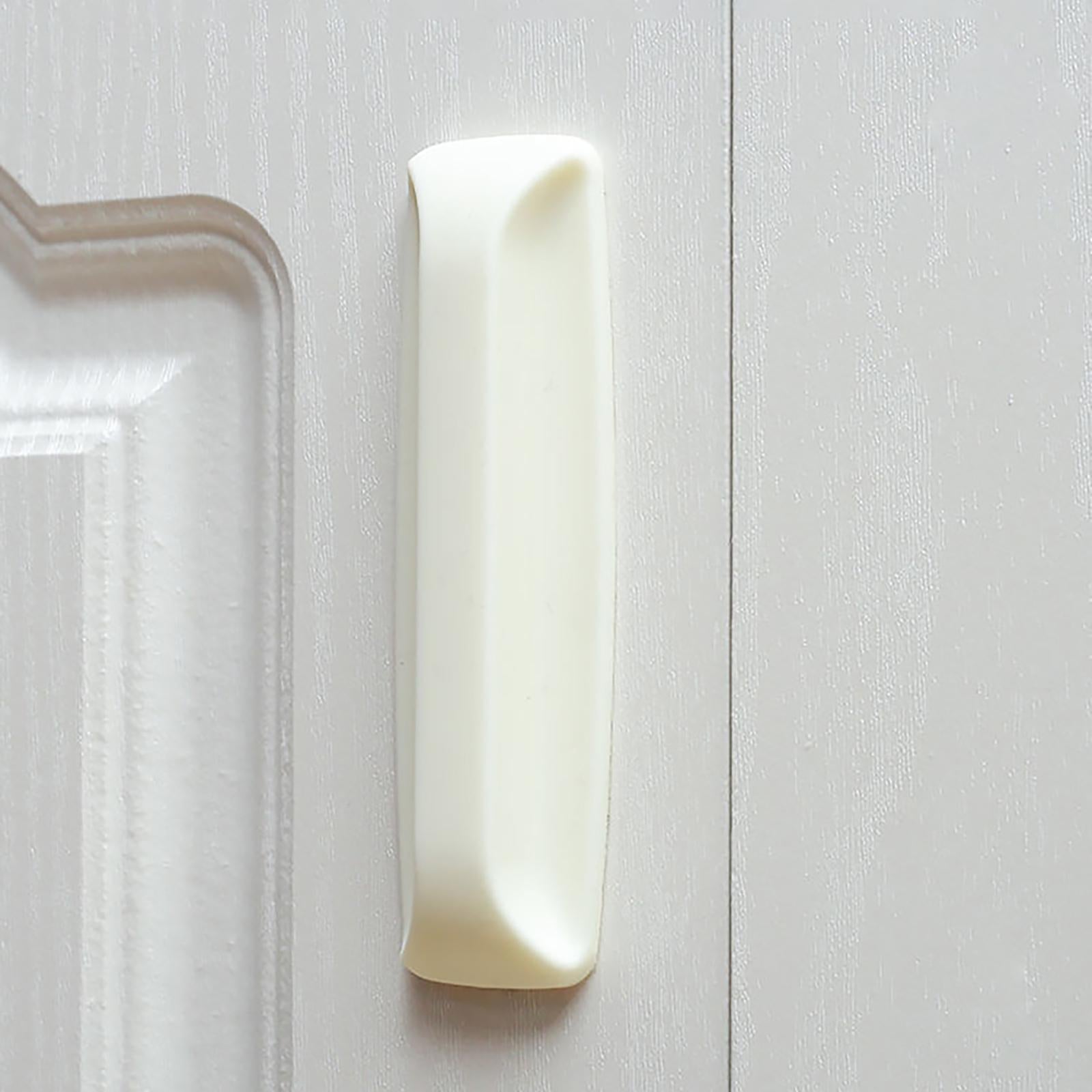 2x2Pcs Drawer Pull Helper No Punching with Glue Portable for Smooth Surface White